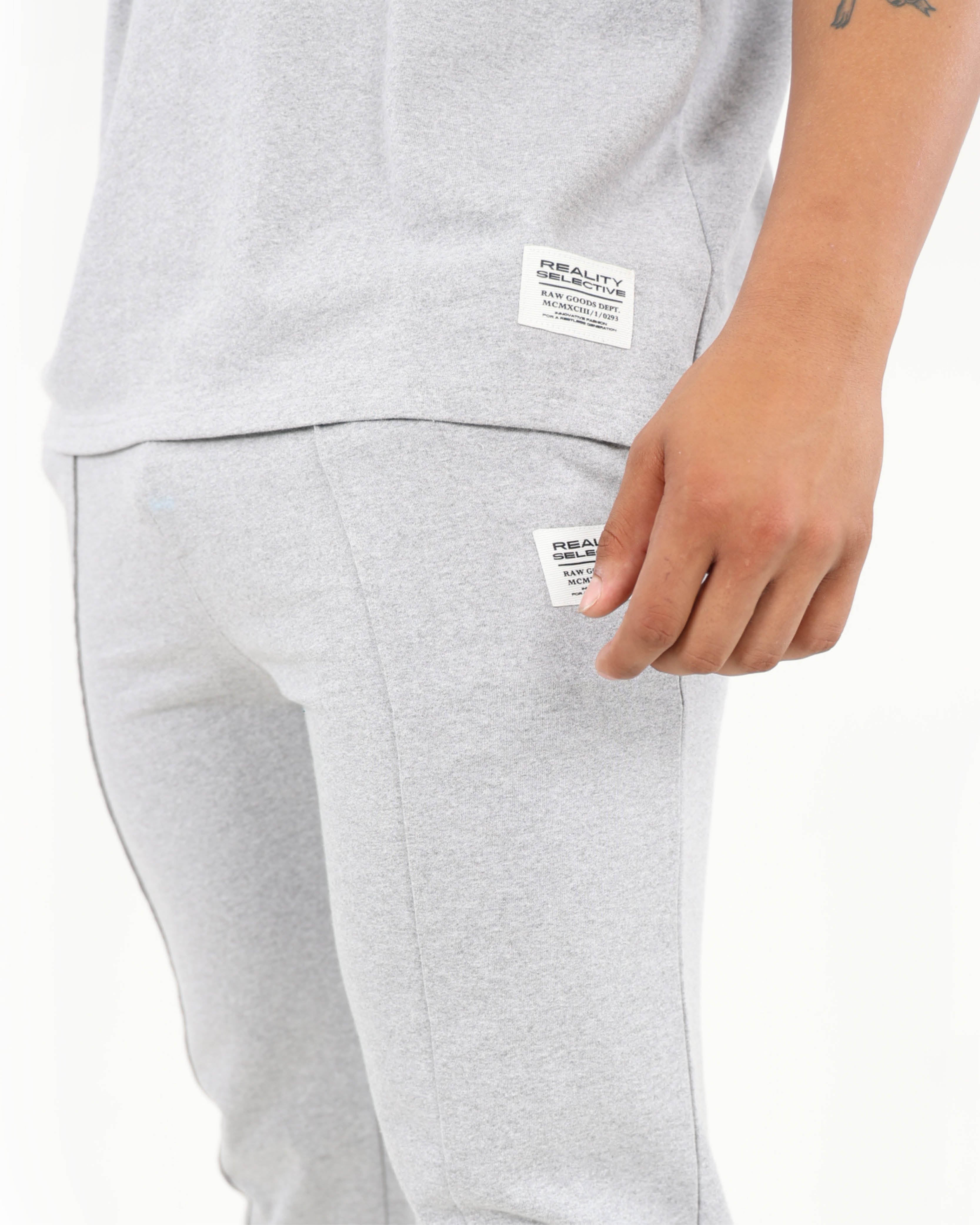 Grey Pin Tuck Joggers