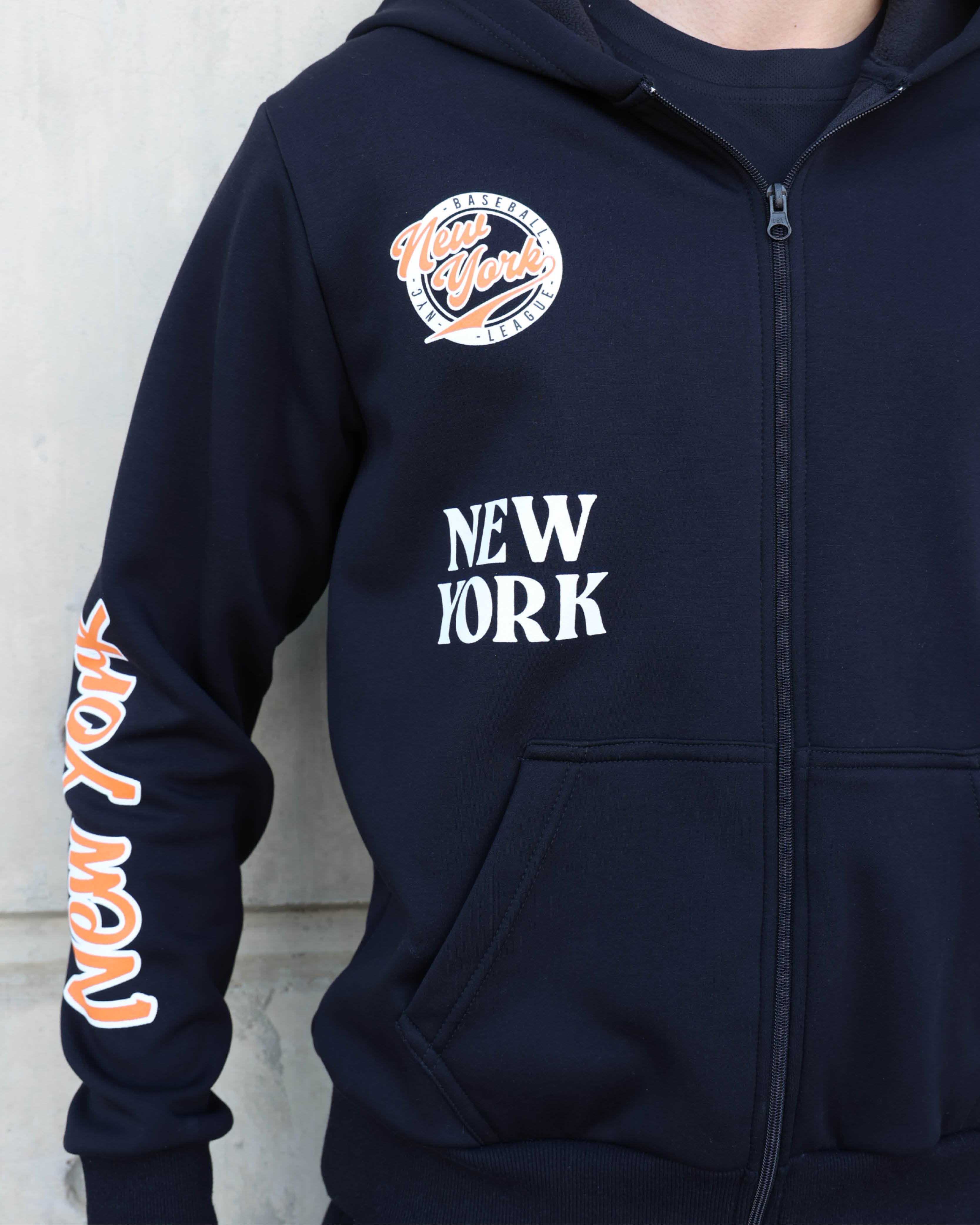 New York Zip-Up Baseball Hoodie