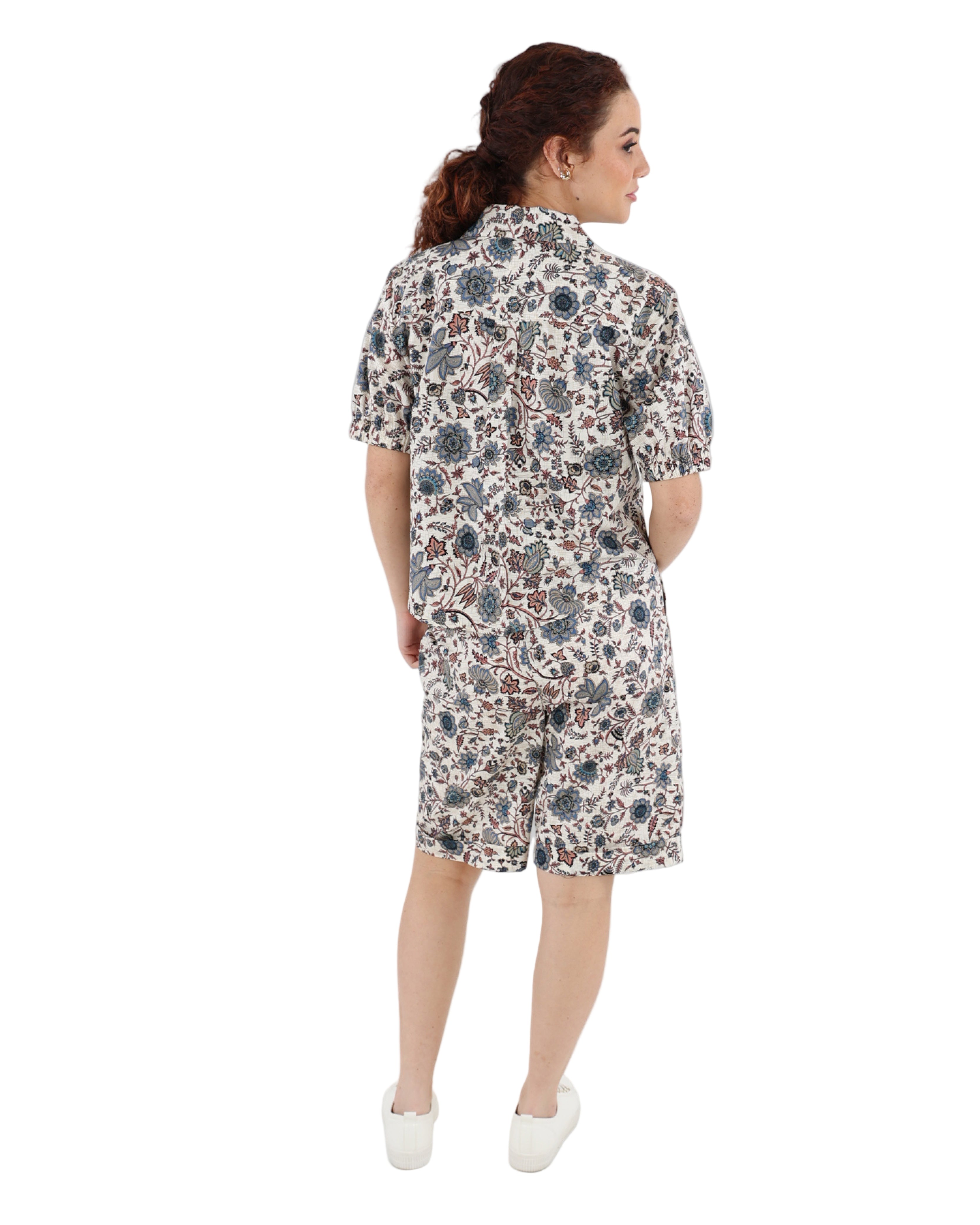 Paisley Print Cotton Shorts