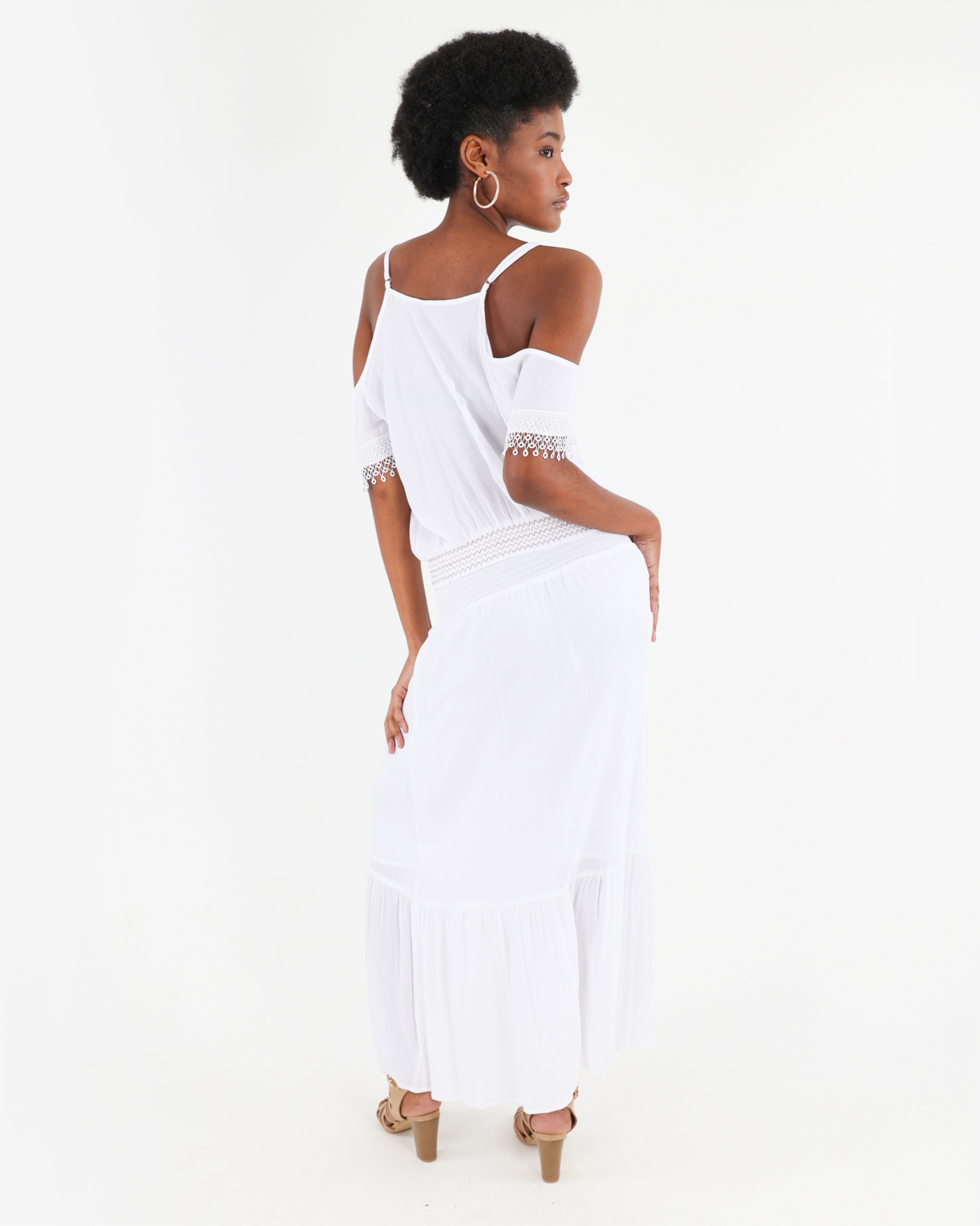 Drop Sleeve Embroidered Crinkle Blouse