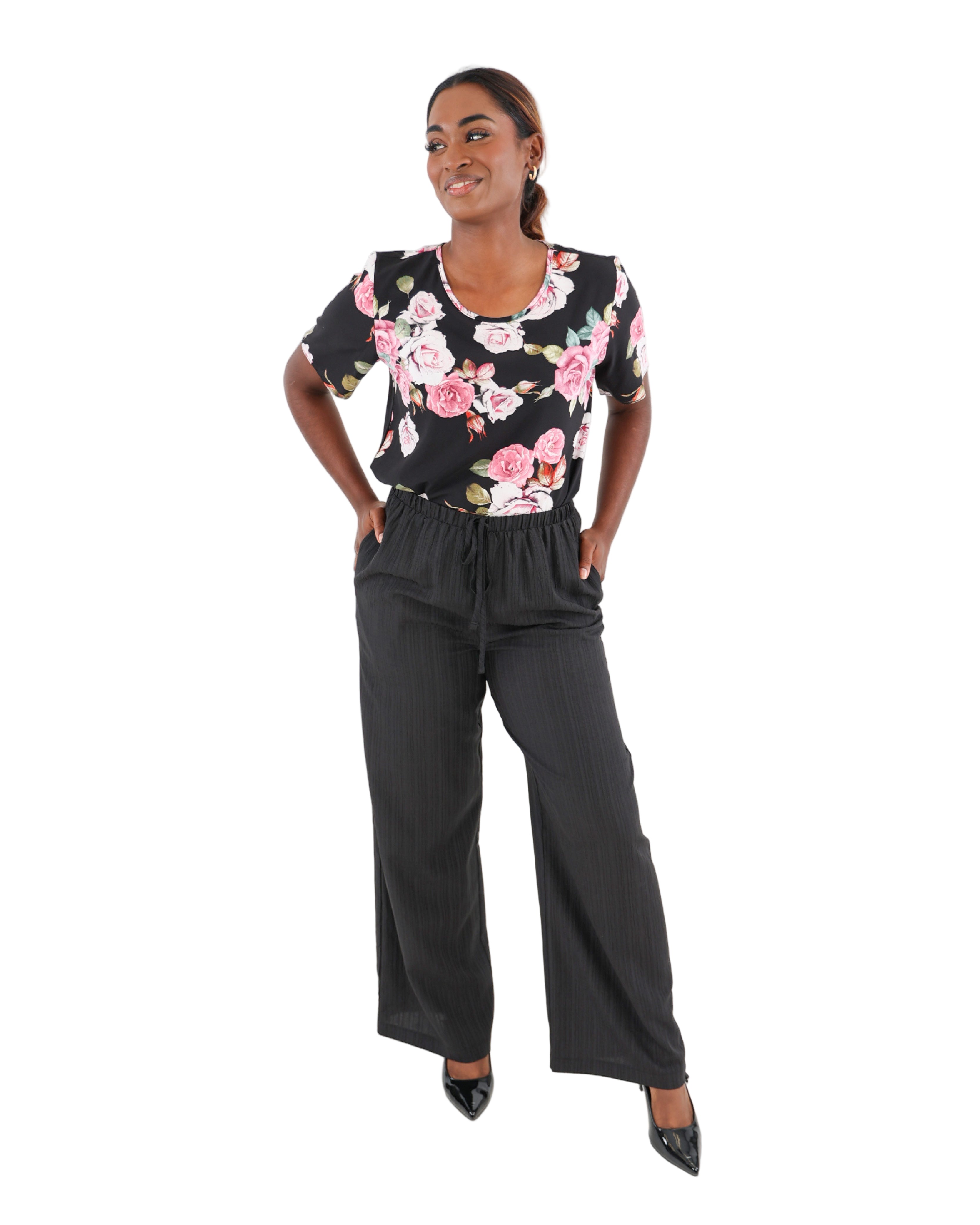 Short Sleeve Floral Print Blouse