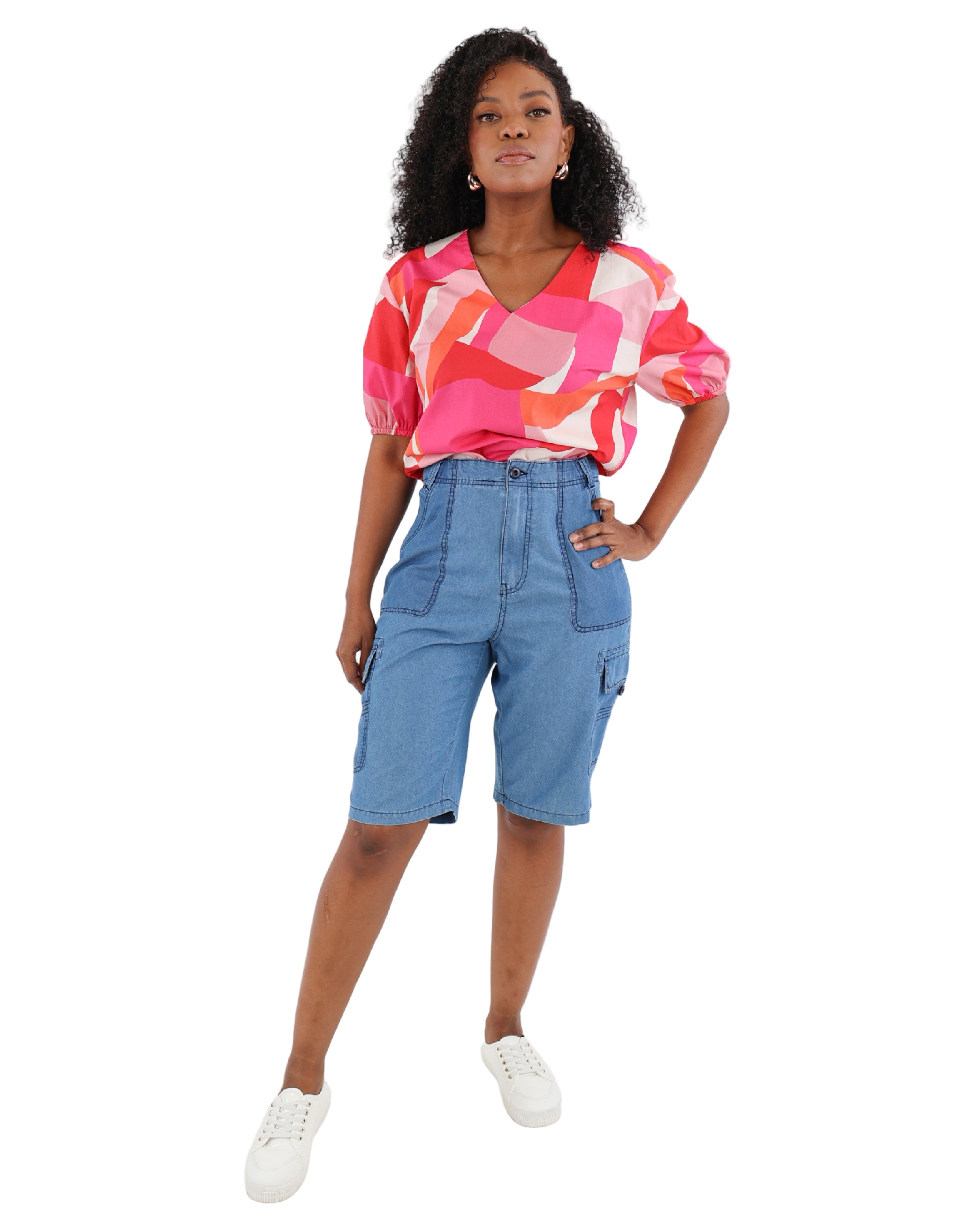 Utility Chambray Shorts