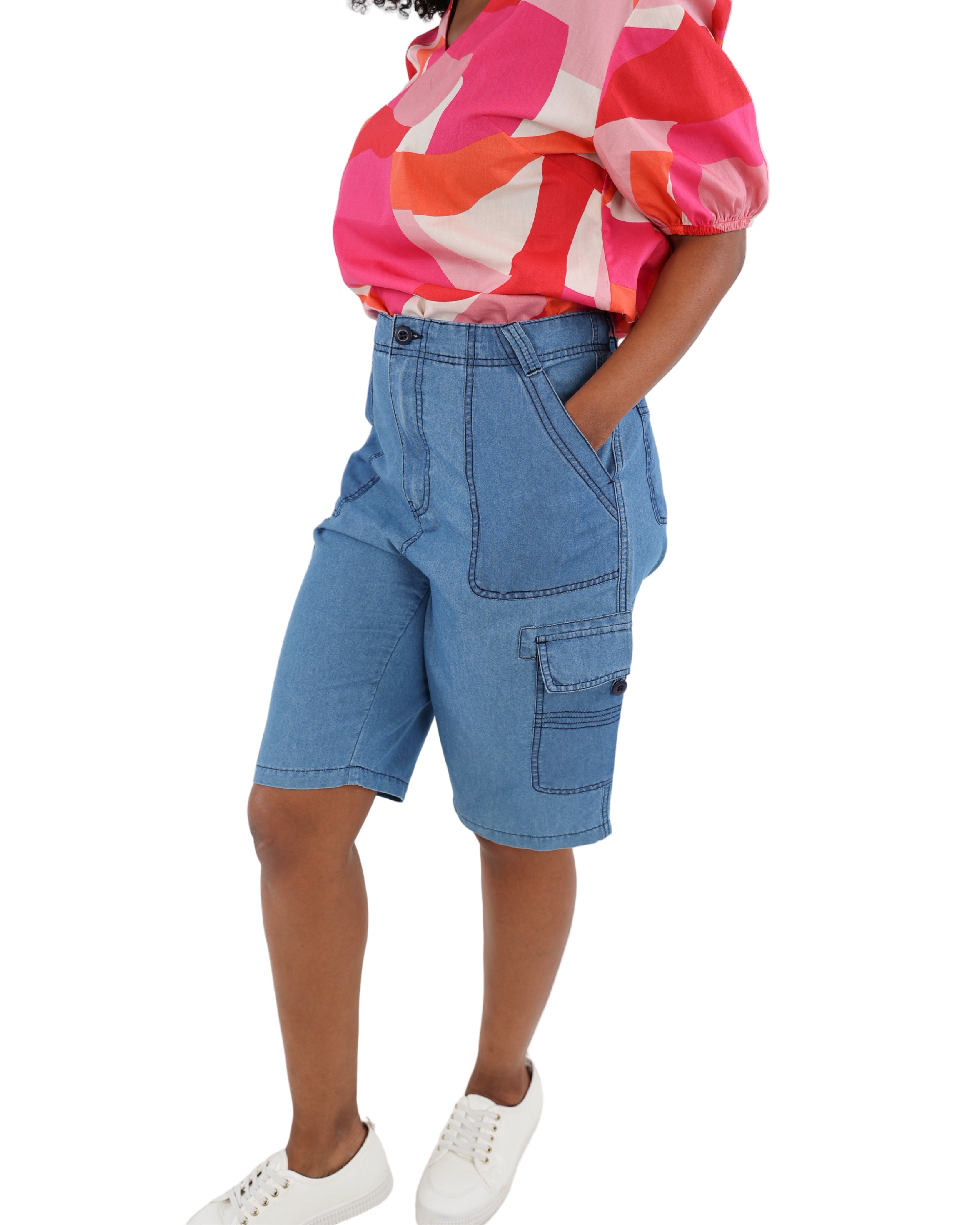 Utility Chambray Shorts