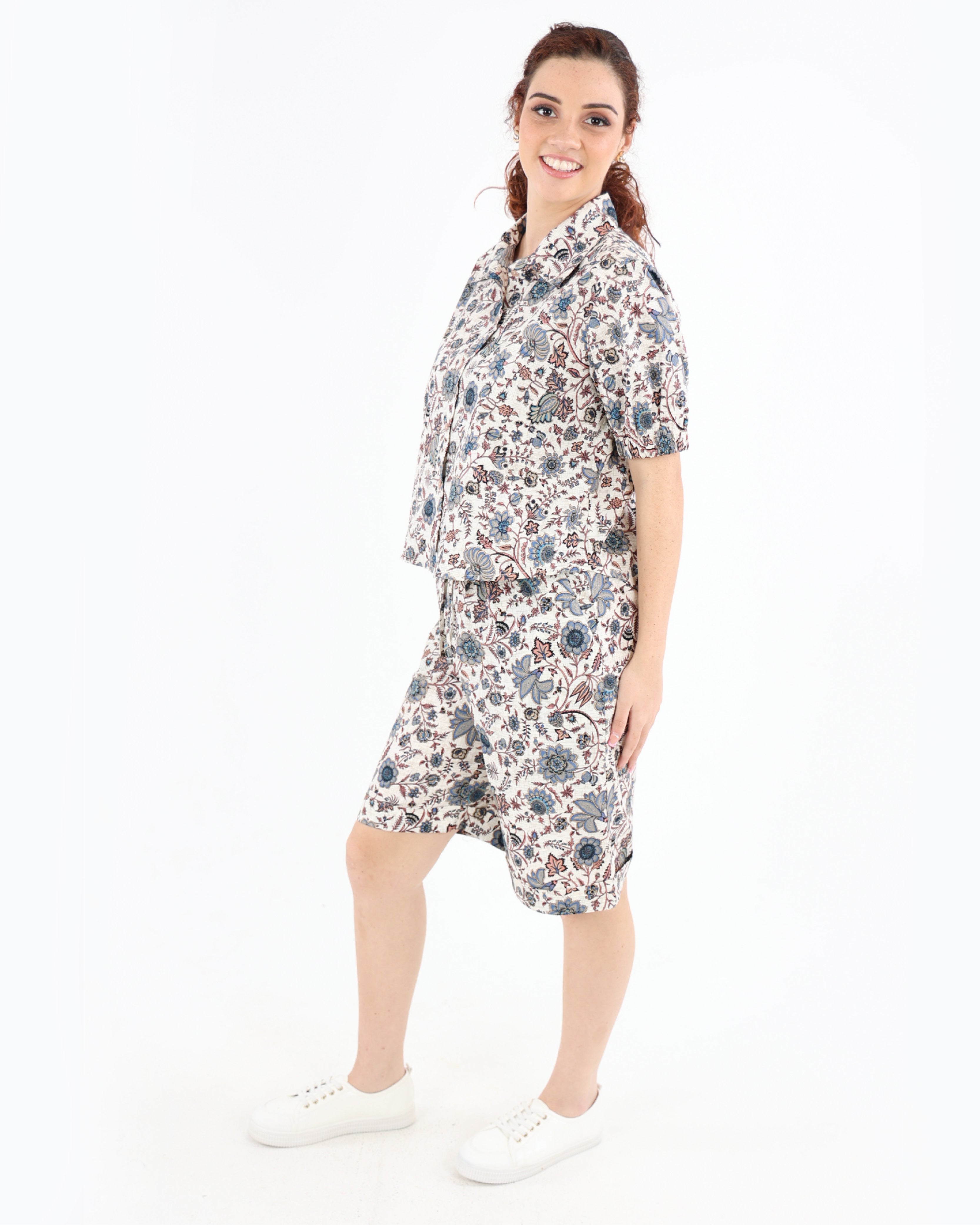 Paisley Print Cotton Shorts