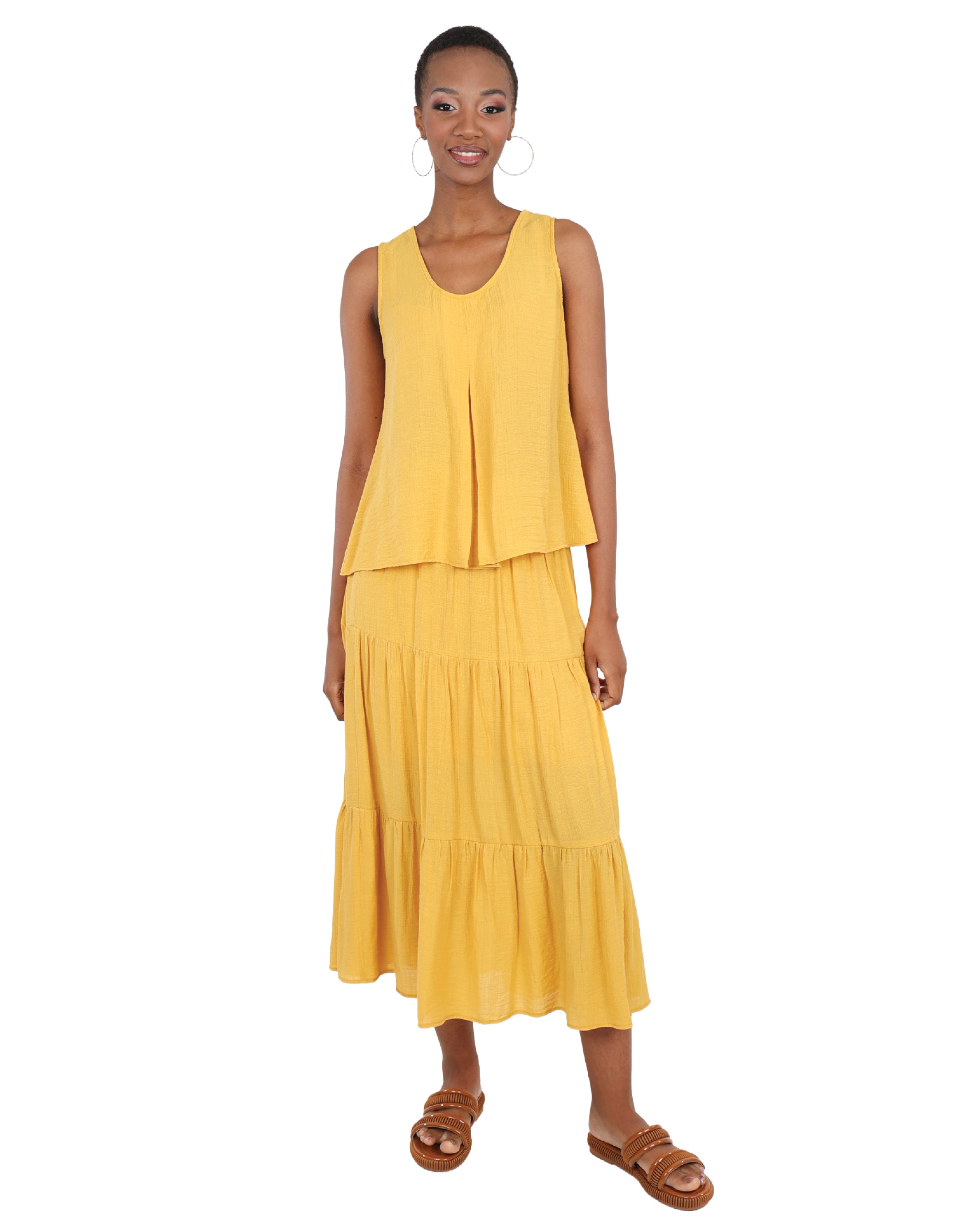 Yellow Sleeveless Swing Blouse