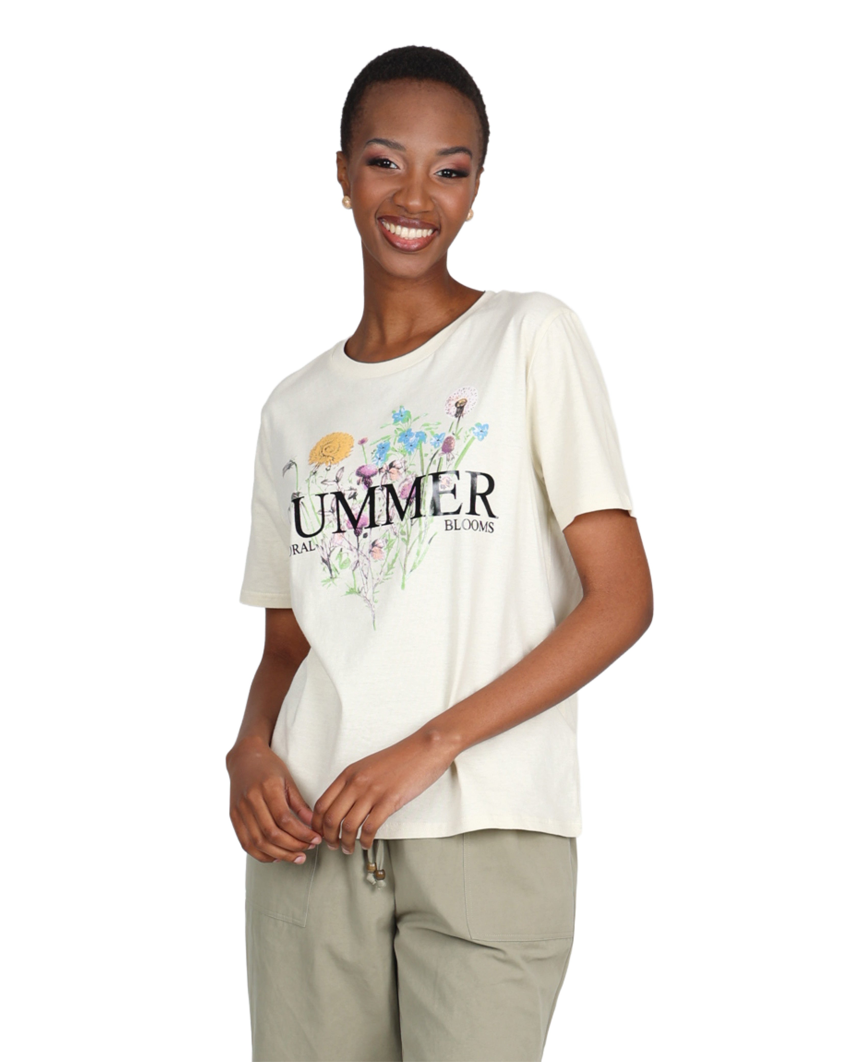 Short Sleeve Summer Floral Print T-Shirt