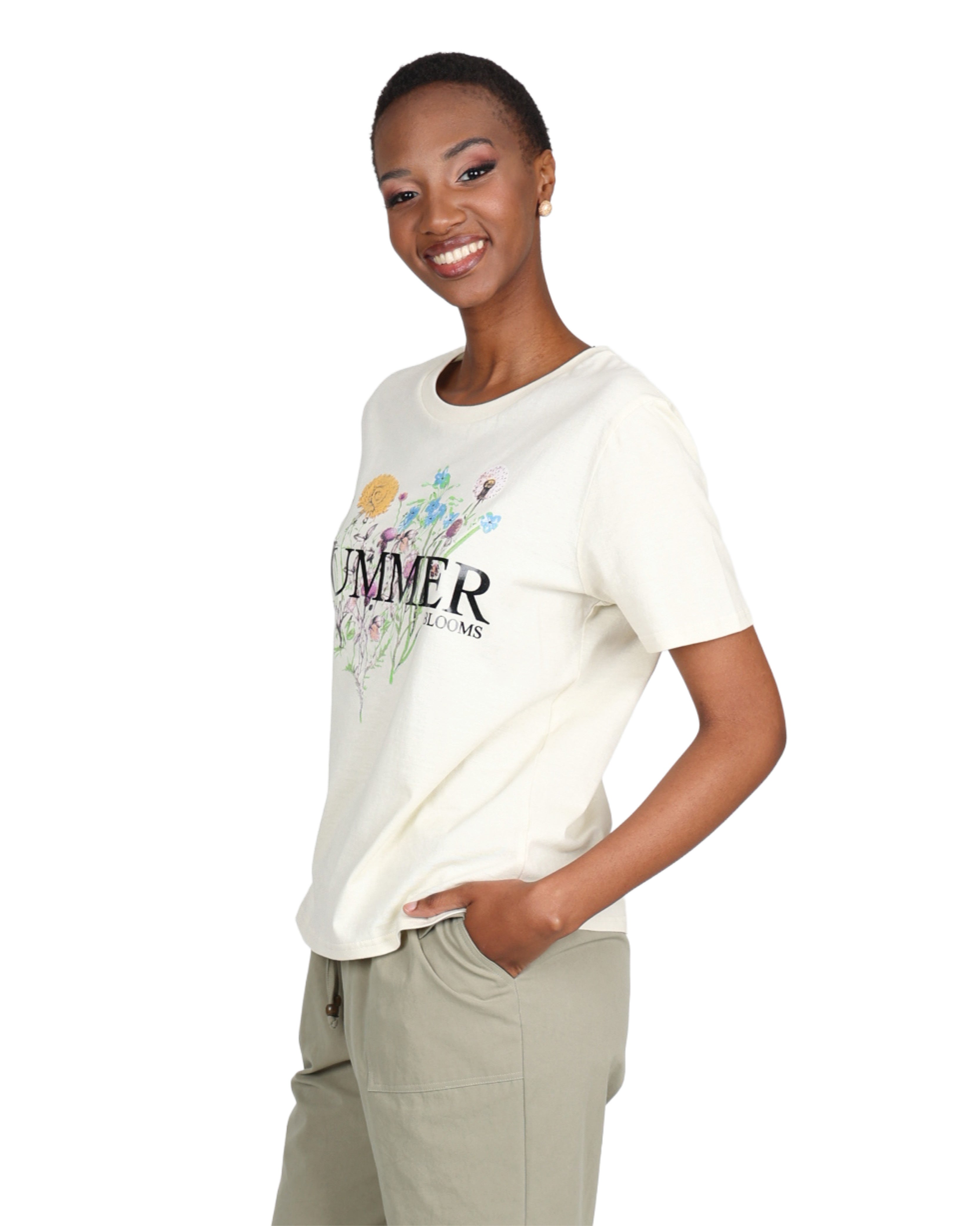 Short Sleeve Summer Floral Print T-Shirt