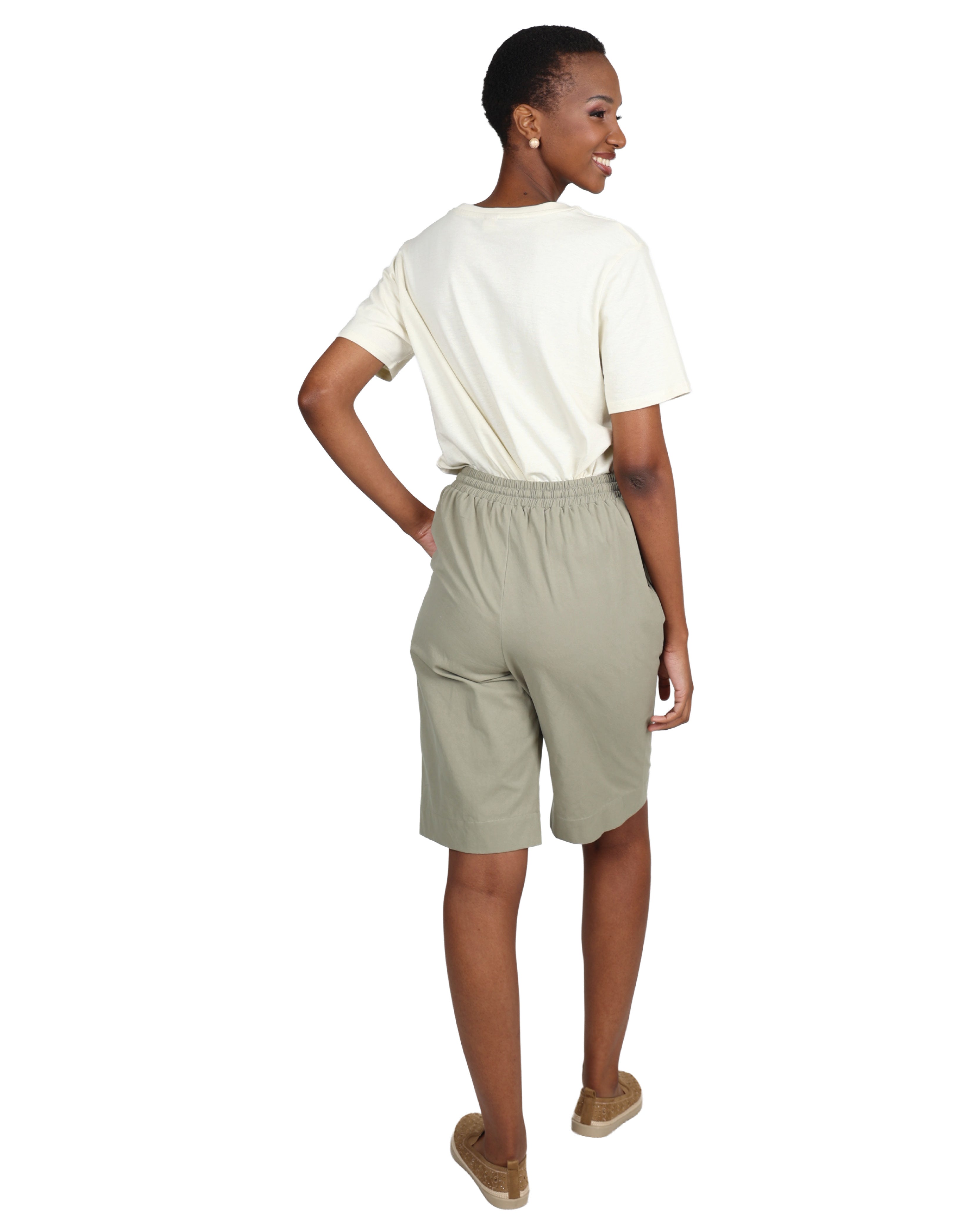 Sage Elasticated Bermuda Shorts