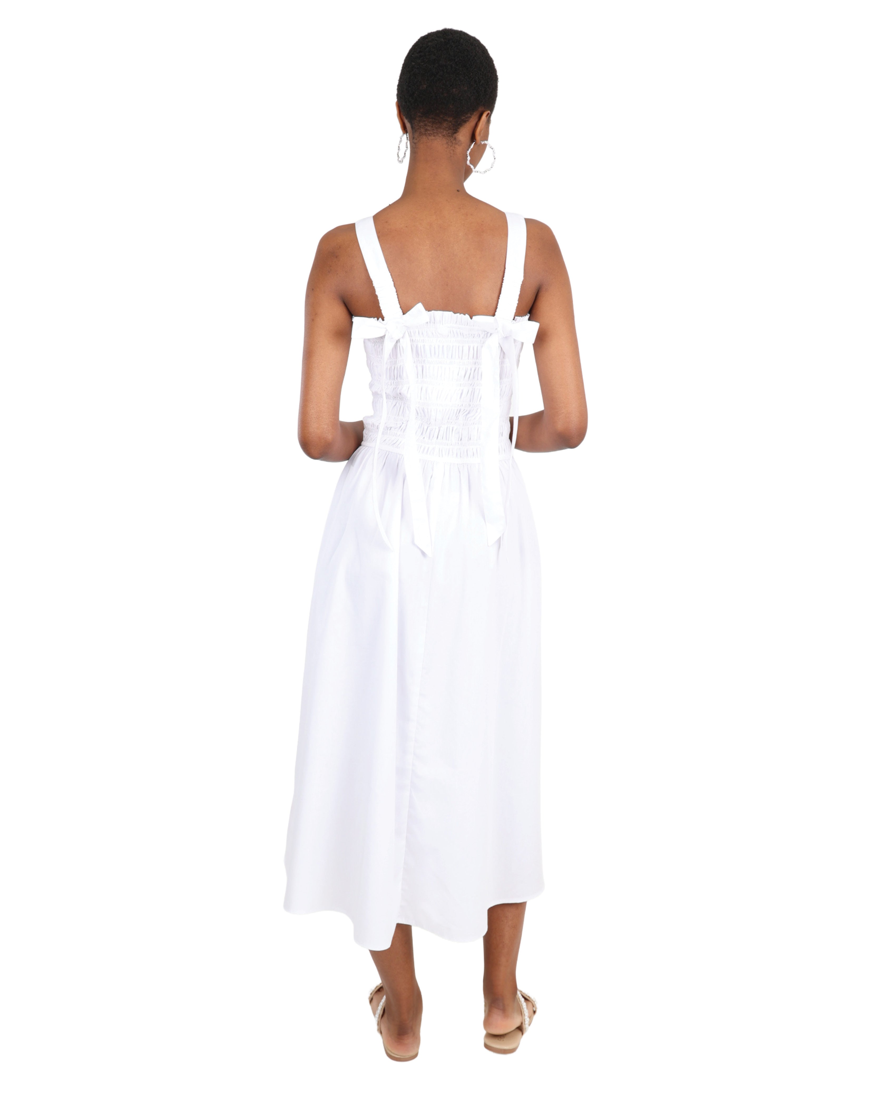 Bow Detail Ruched Maxi Dress