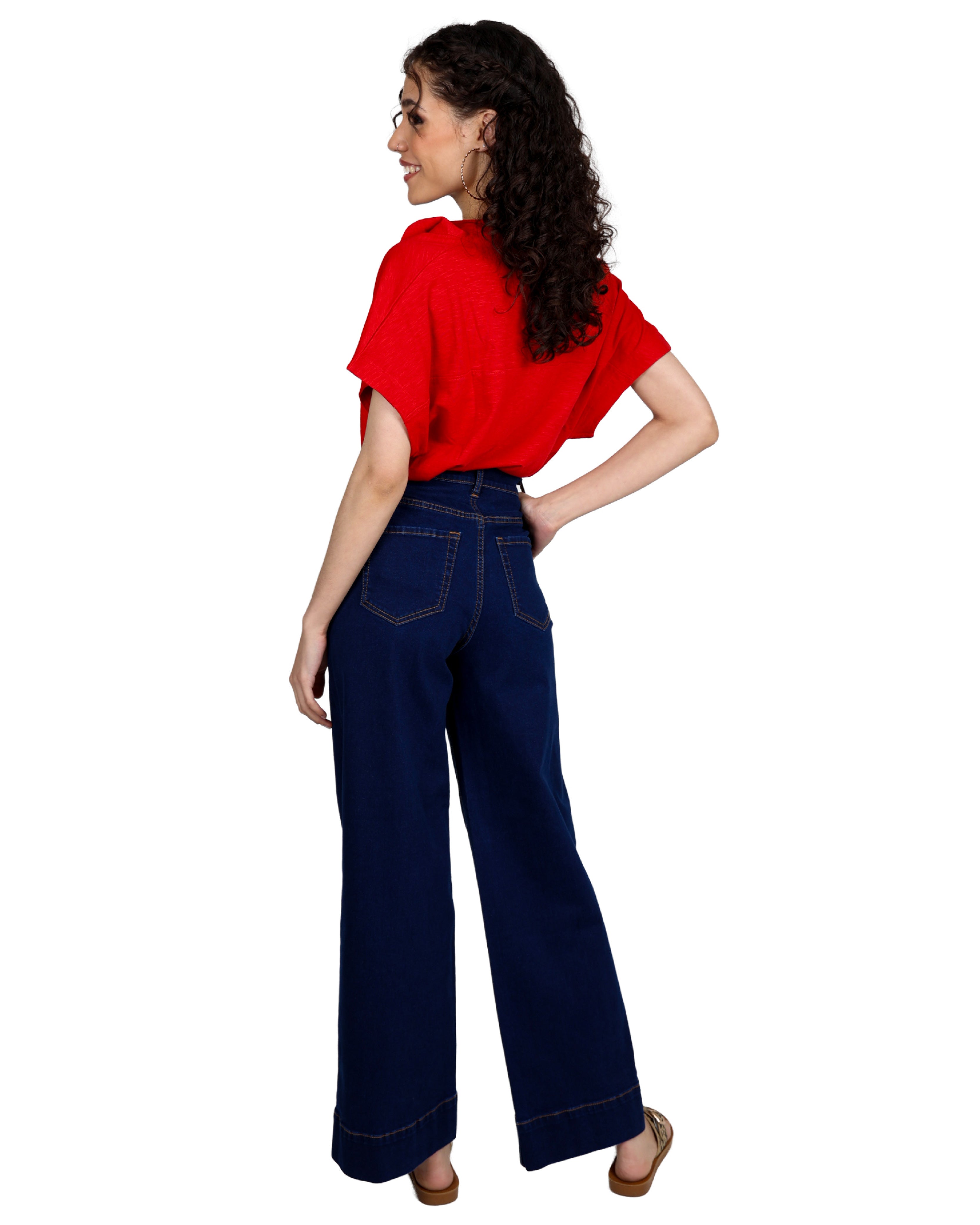 Dark Indigo Wide Leg Jeans