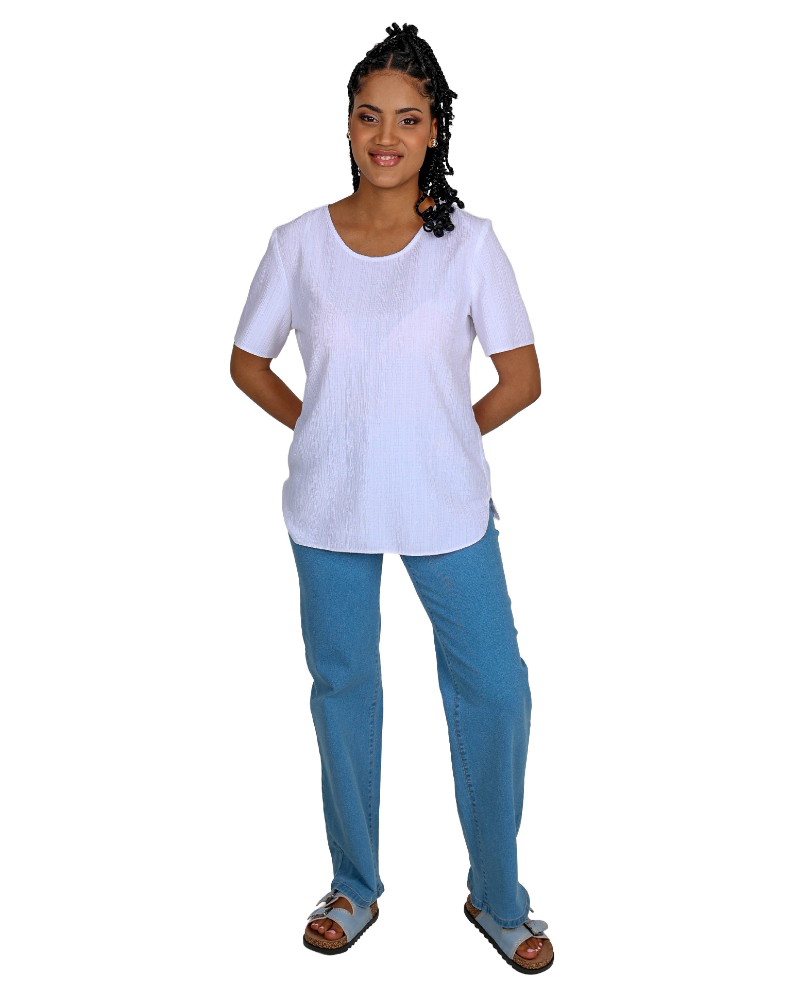 Short Sleeve Round Neck Blouse