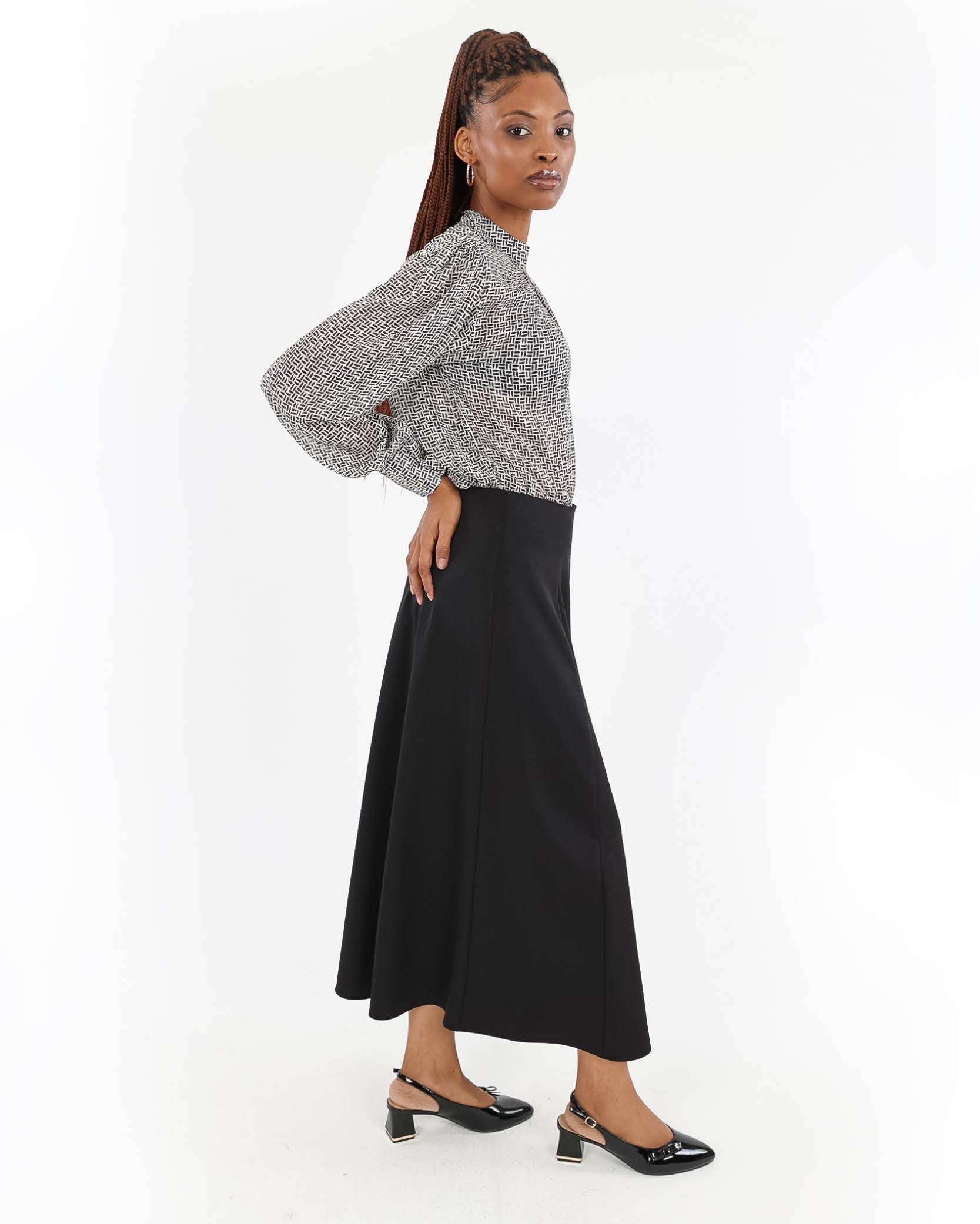 Panelled Midi Skirt