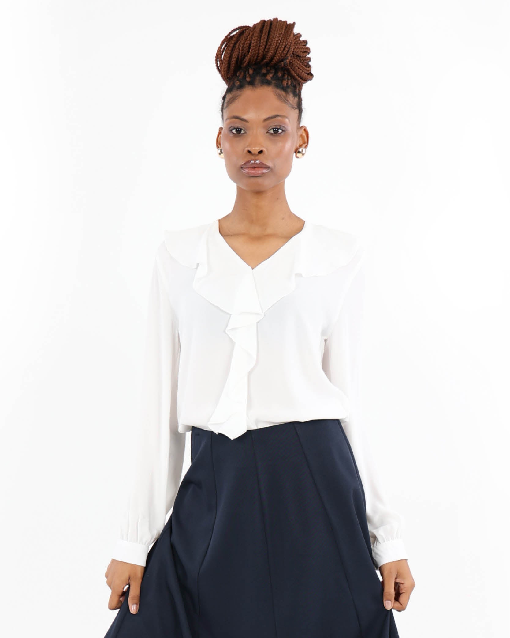 Ruffle Long Sleeve Blouse