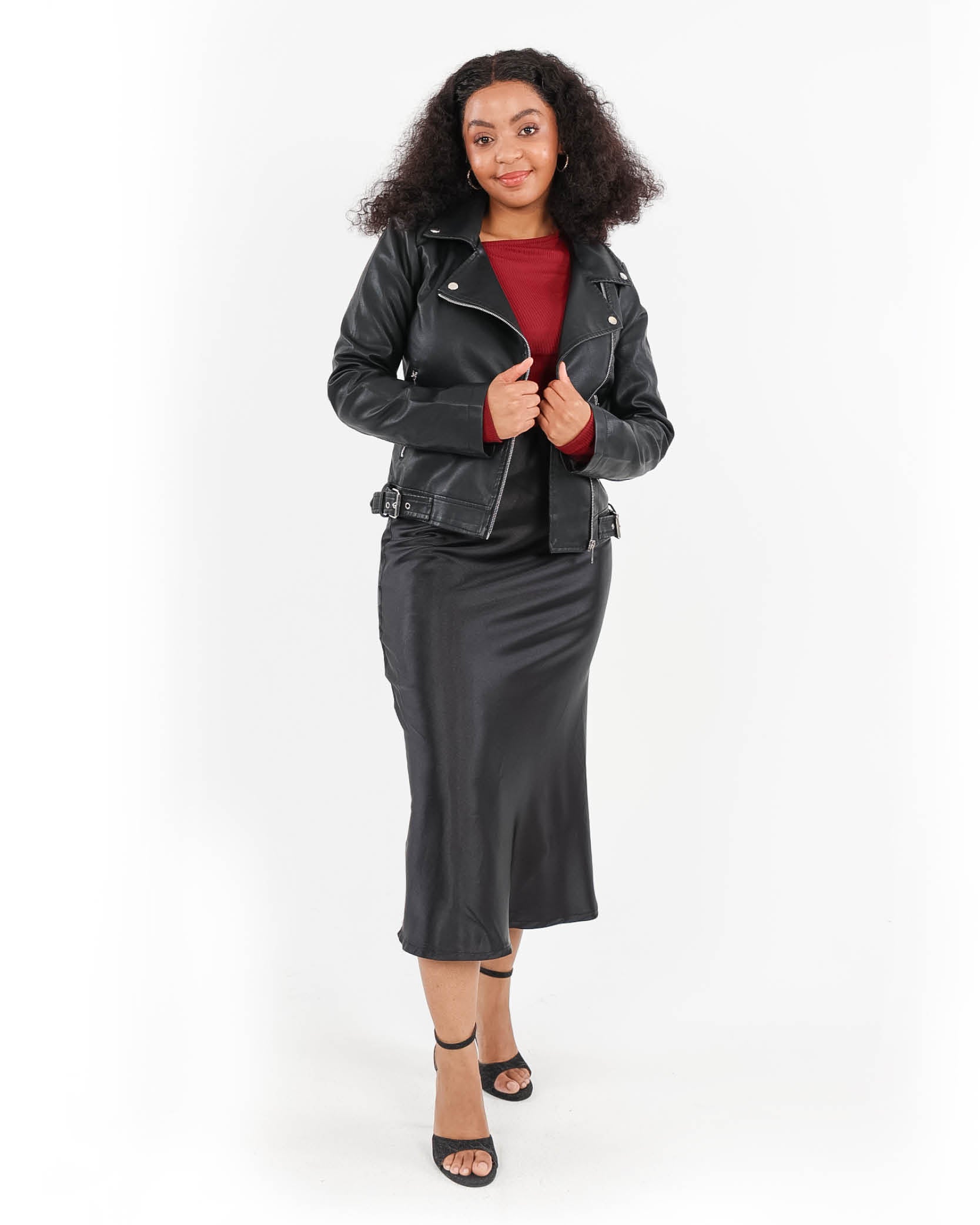 Bias Cut Satin Skirt