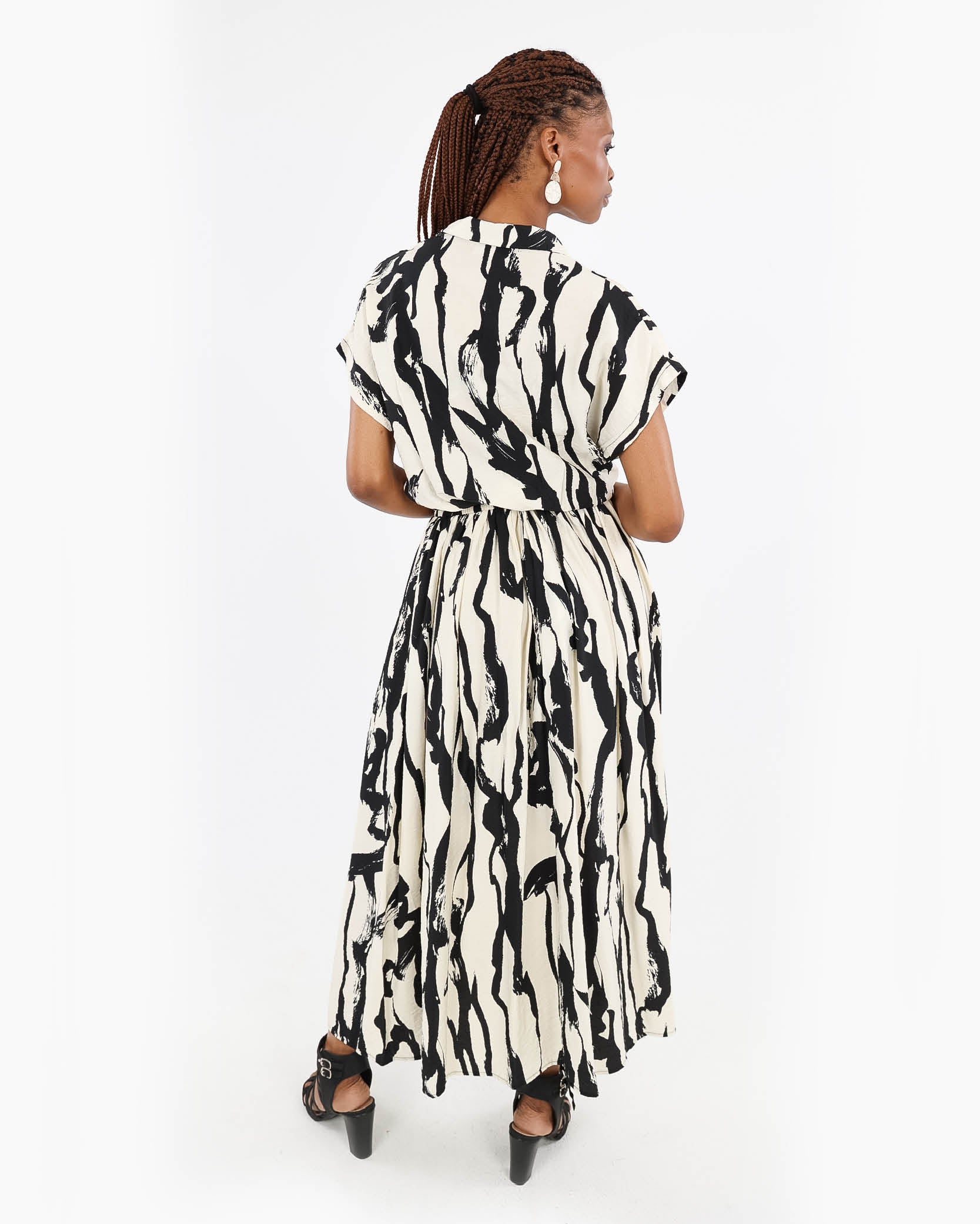 Brushstroke Zebra Maxi Skirt
