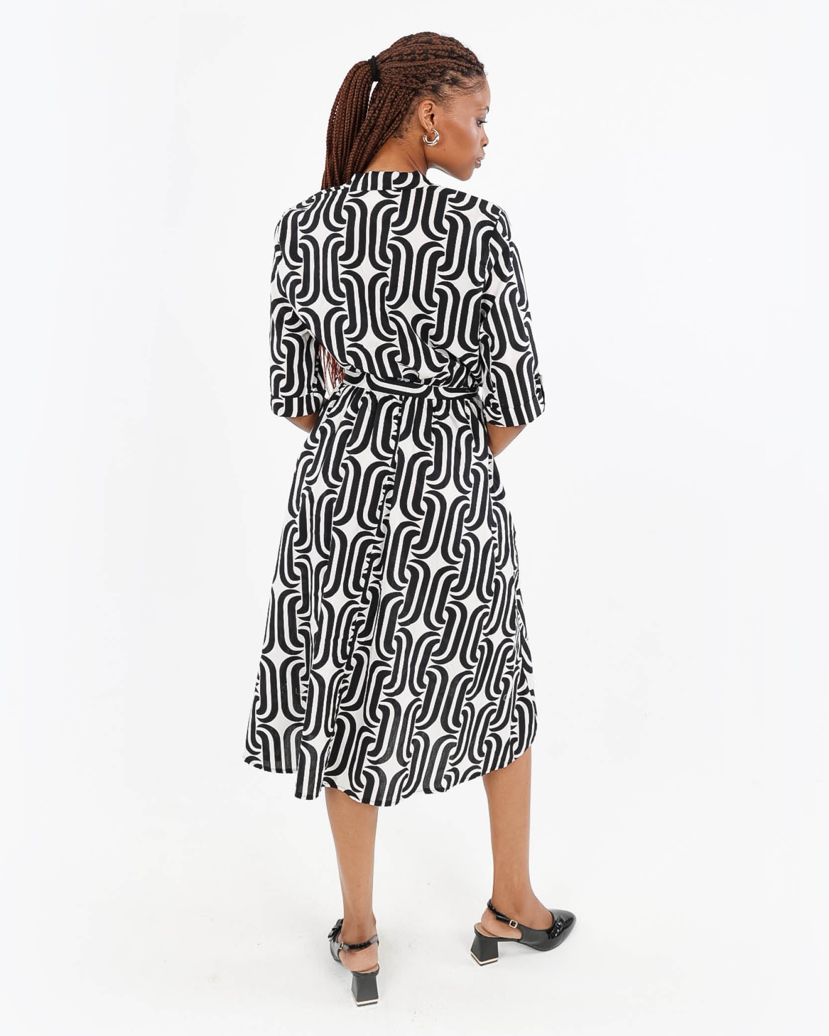 Geometric Print Midi Dress