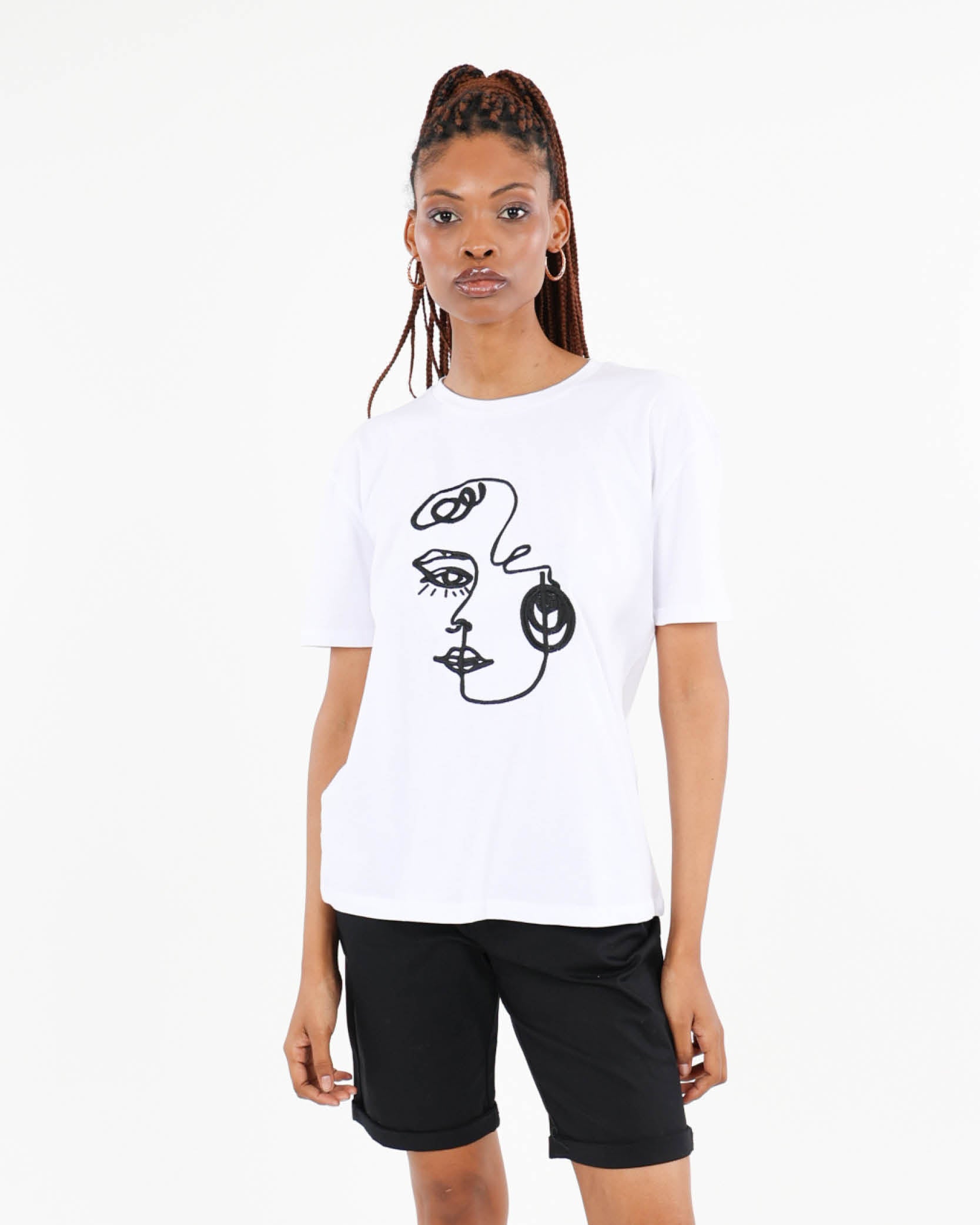 Face Embroidered T-Shirt