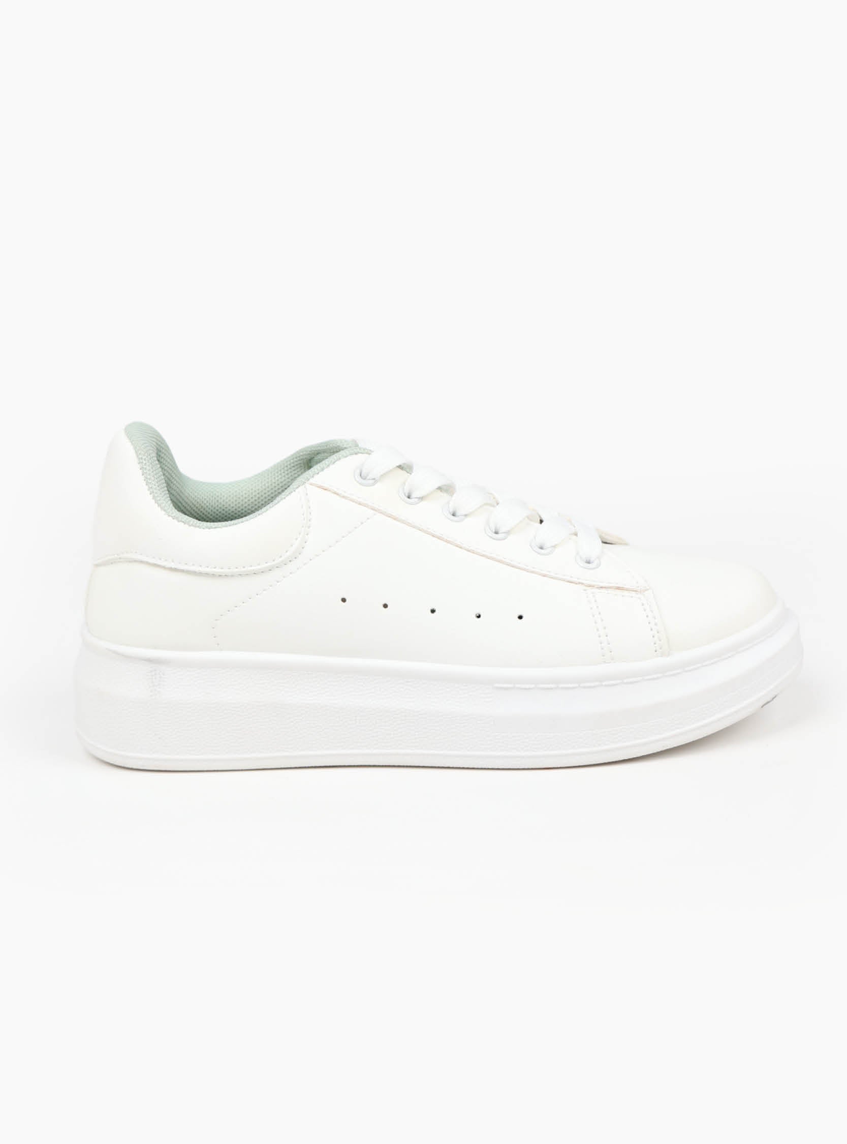 White/Sage Platform Sneaker
