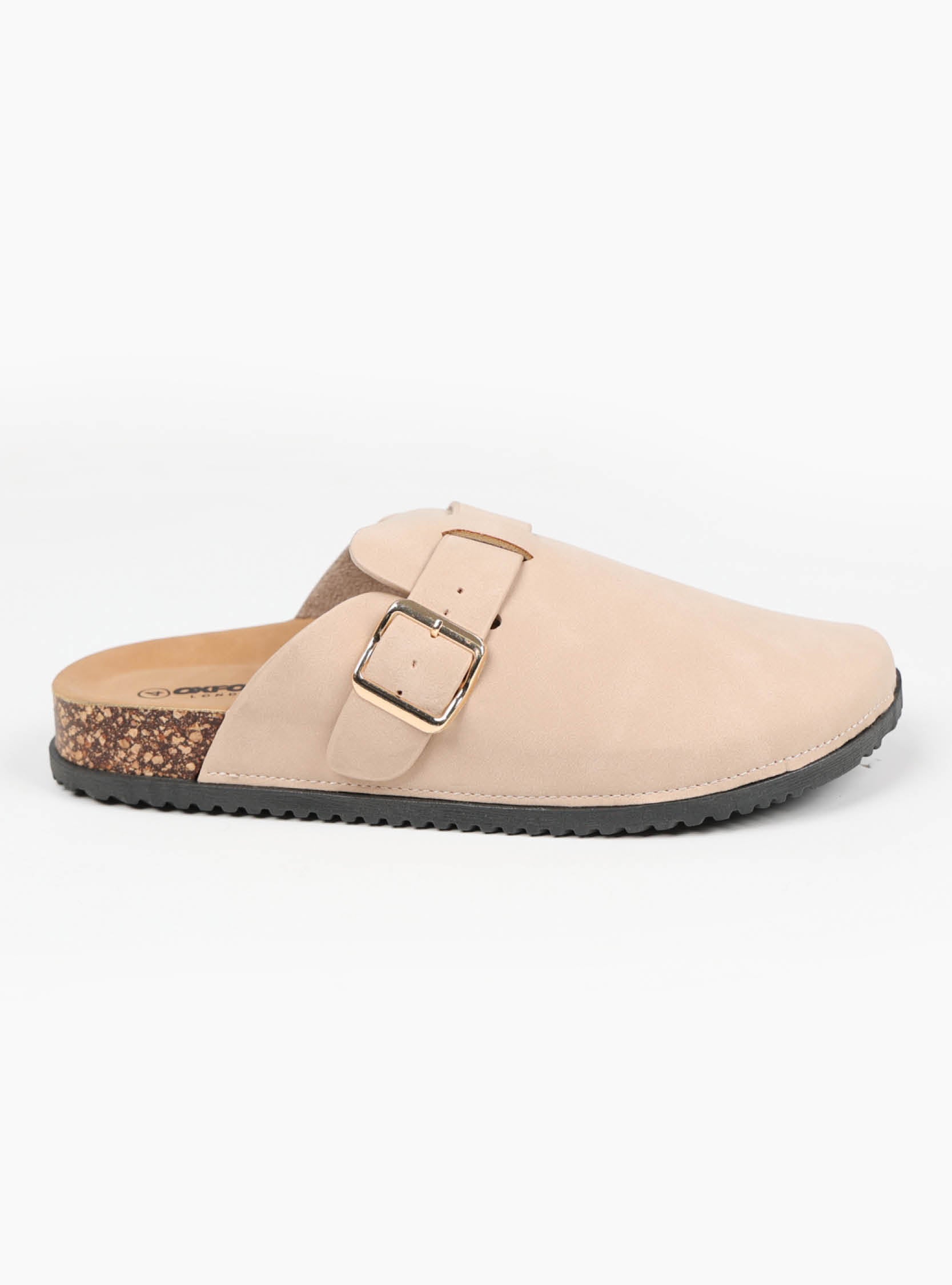 Suede-look Side Buckle Mule