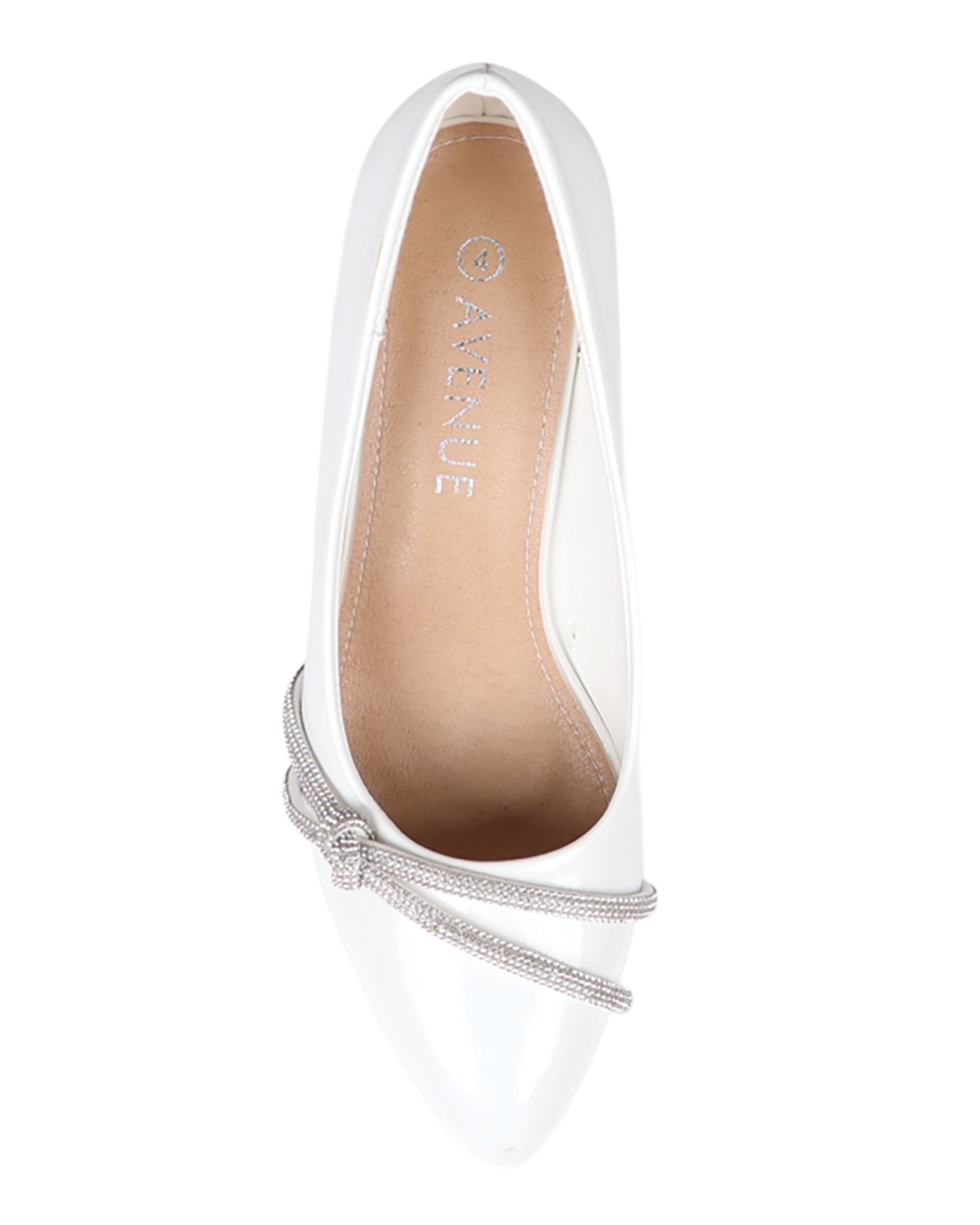 White Embellished Knot Detail Block Court