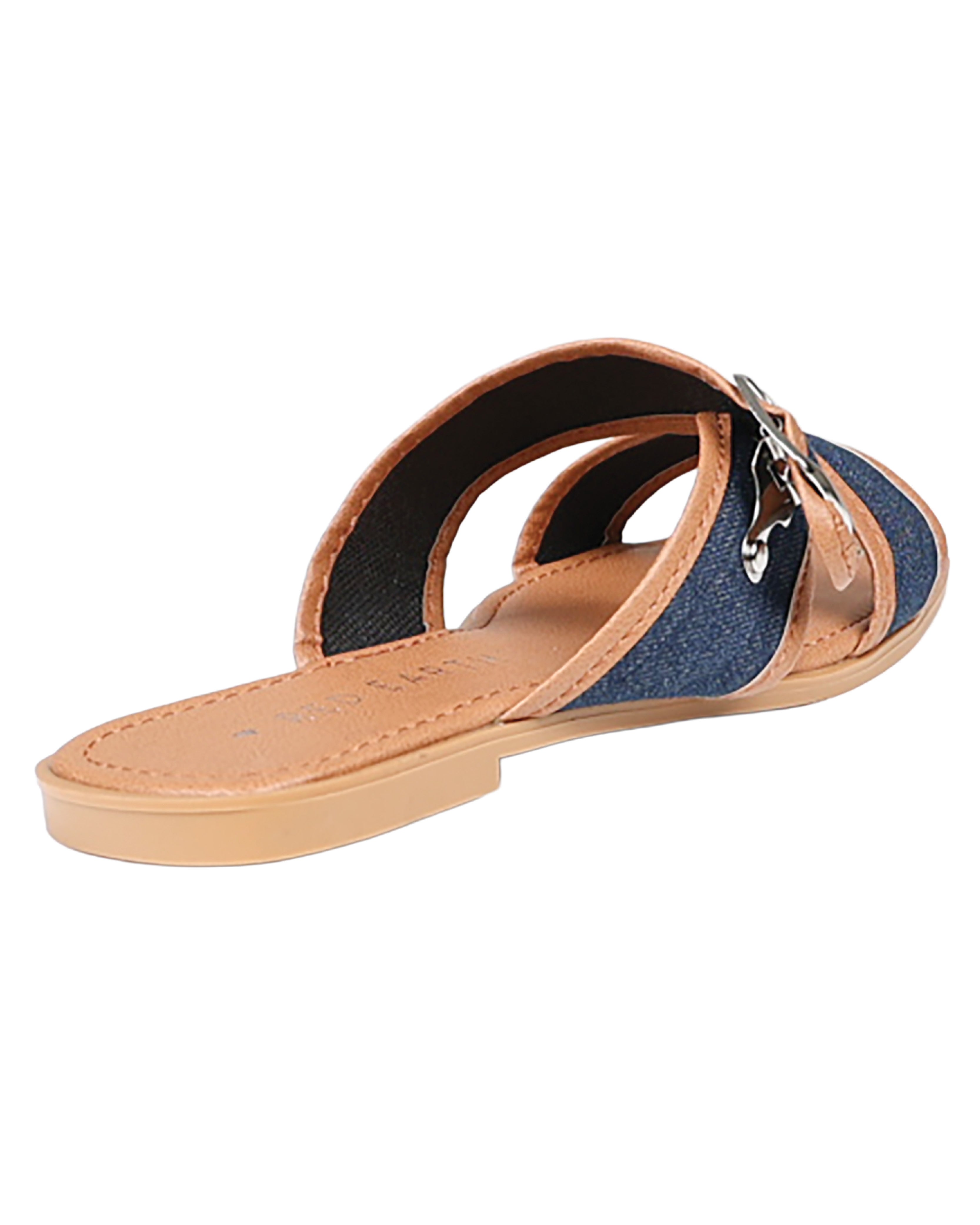 Blue Denim Buckle Detail Mule