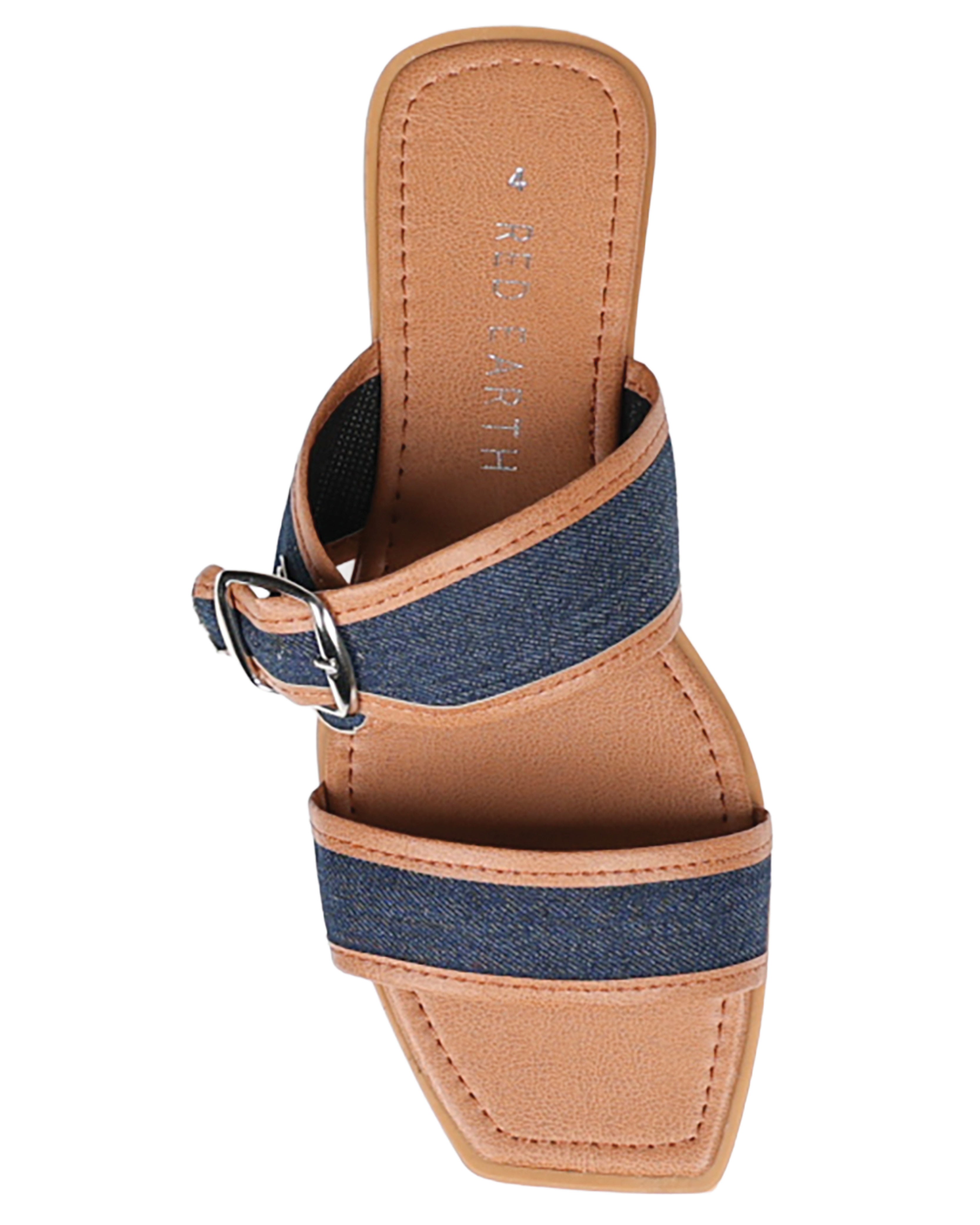 Blue Denim Buckle Detail Mule