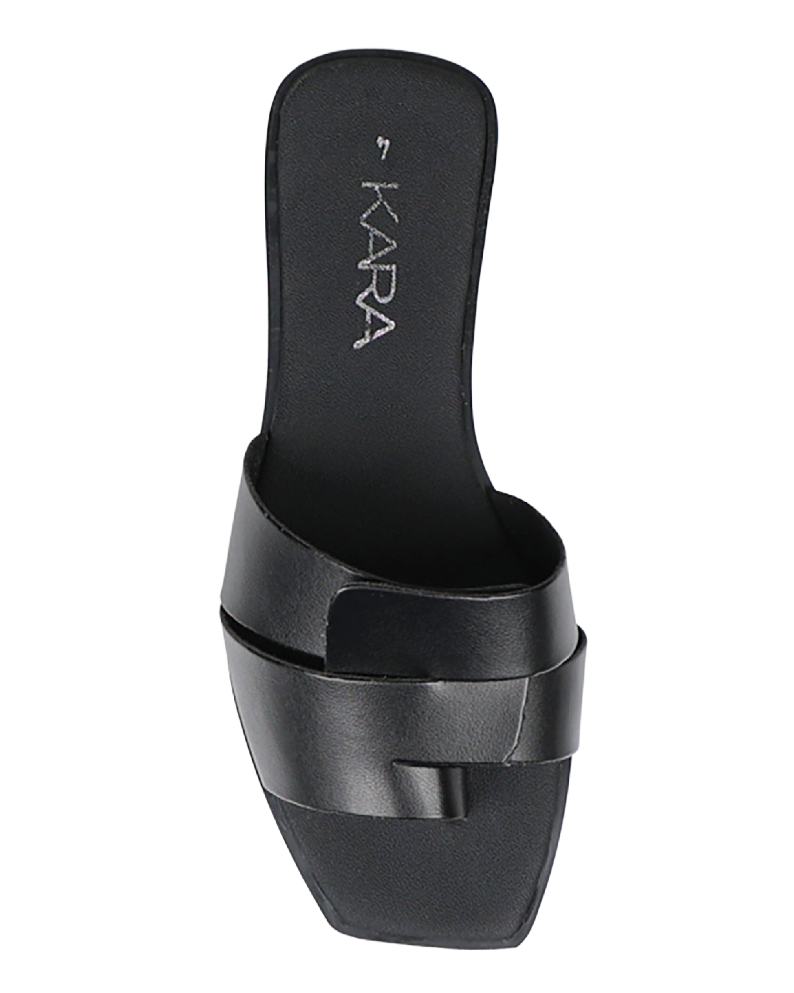 Black Strap Detail Toe Post Sandal