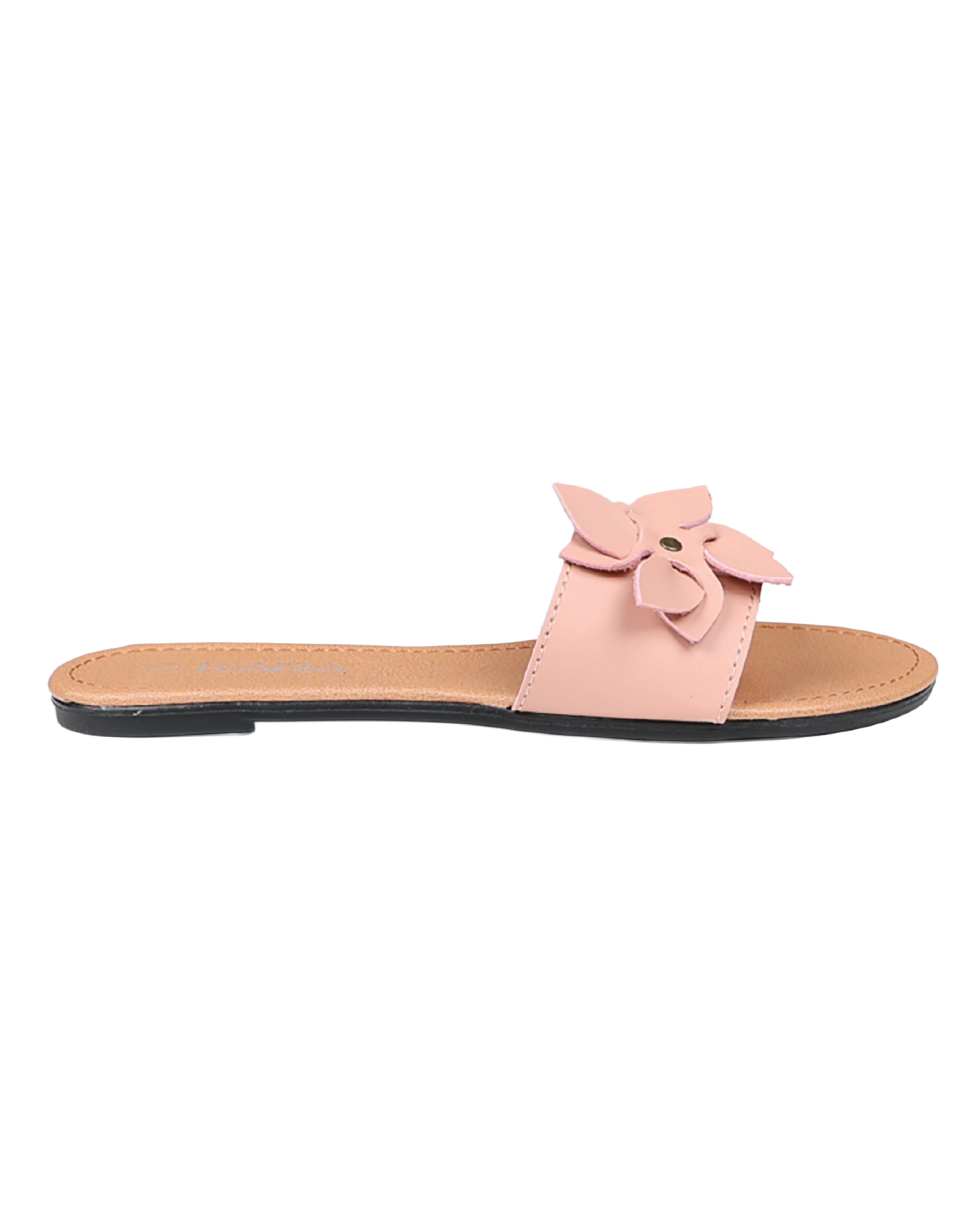 Mink Flower Detail Banded Sandal