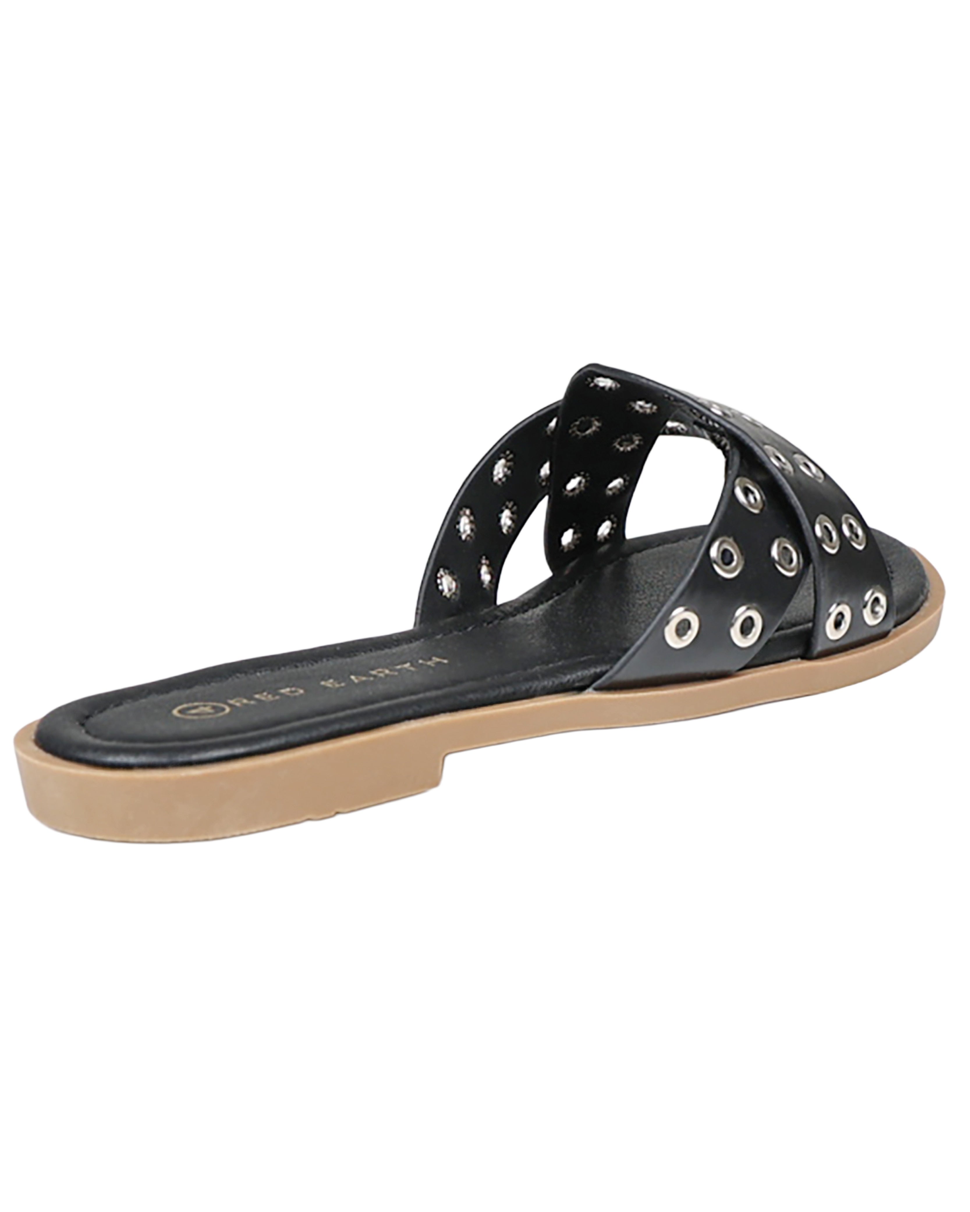Black Crossover Stud Detail Mule