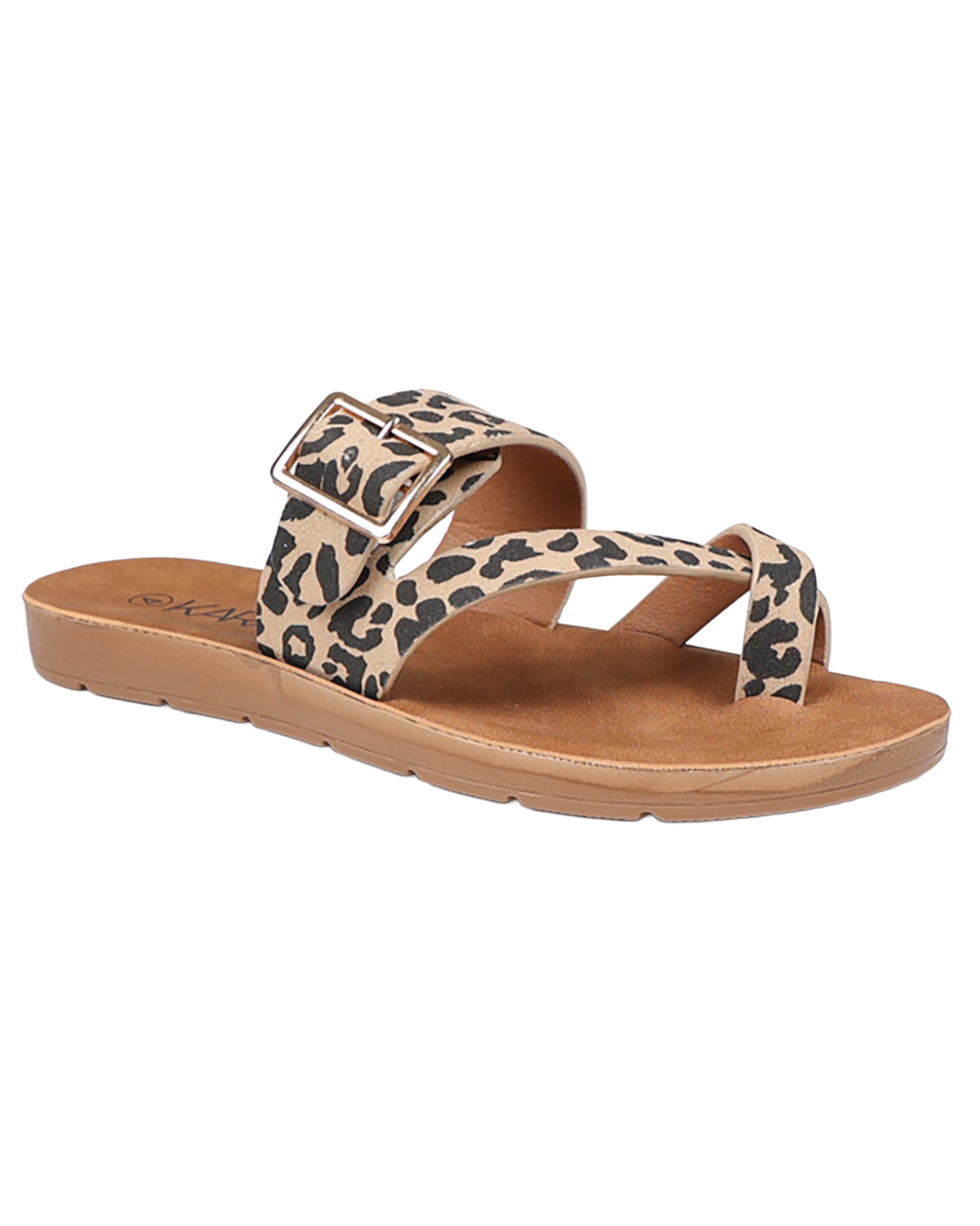 Animal Print Toe Post Moulded Sandal