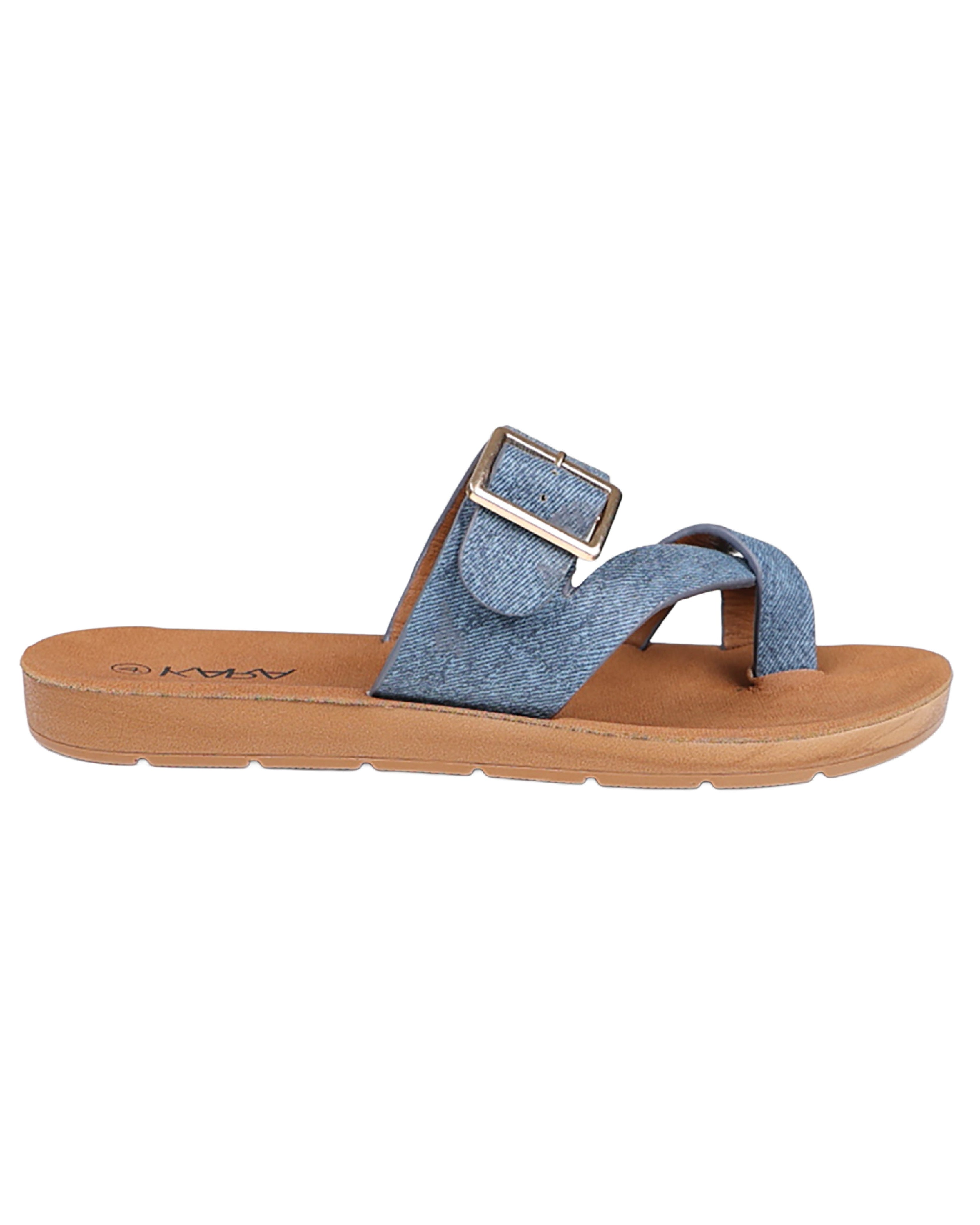 Denim Toe Post Moulded Sandal