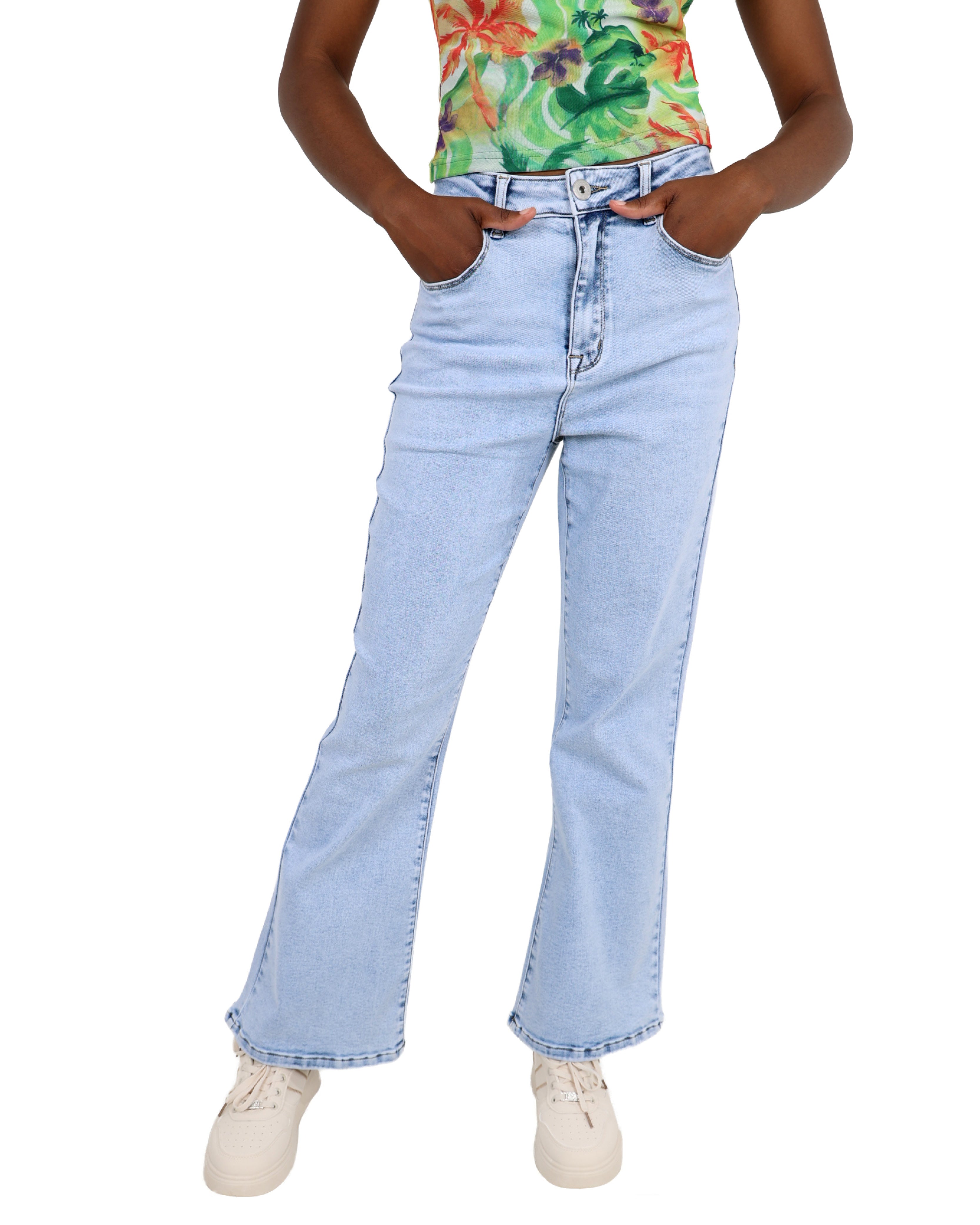 Light Indigo Straight Leg Denim Jeans