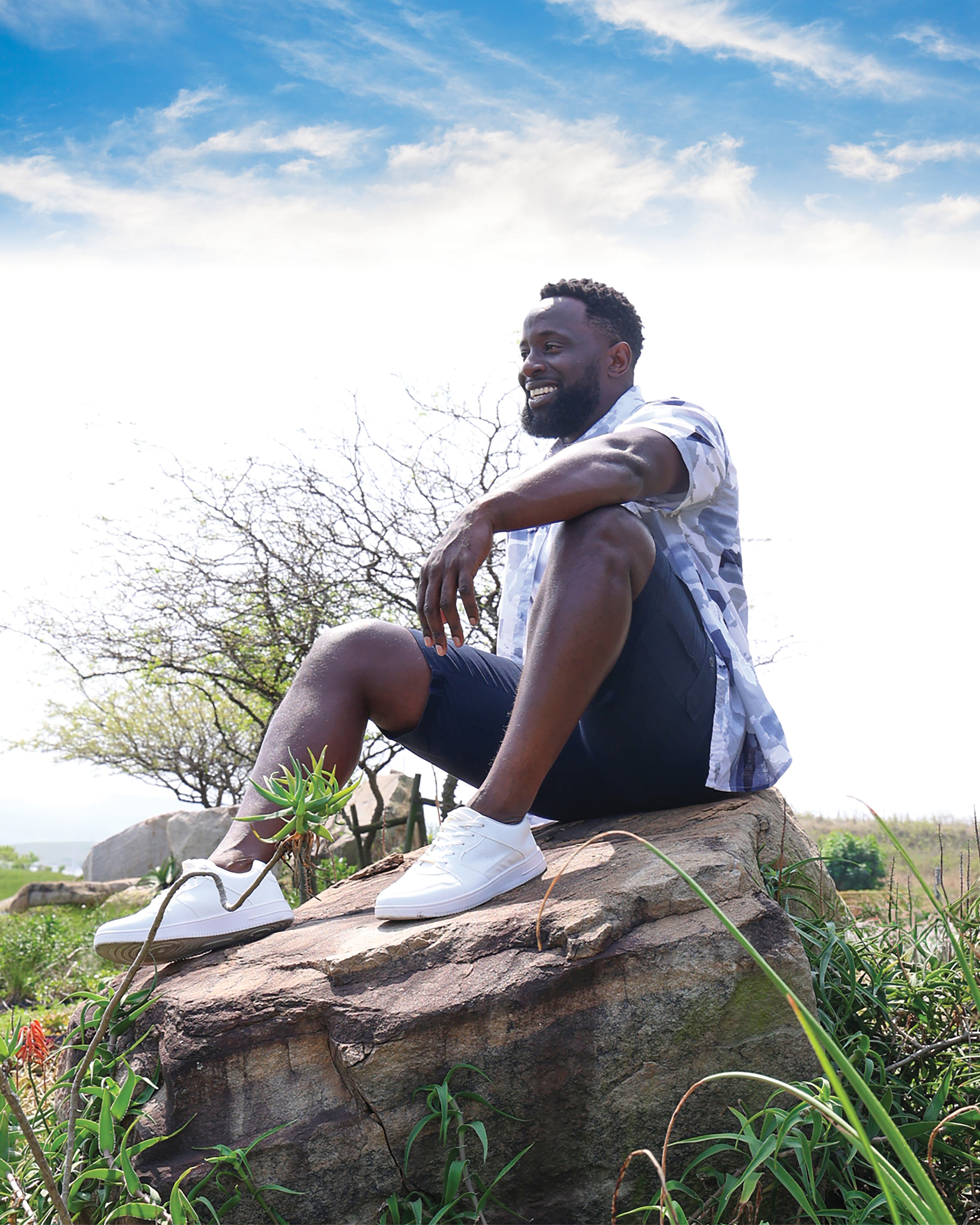 Short Sleeve Cotton Slub Abstract Print