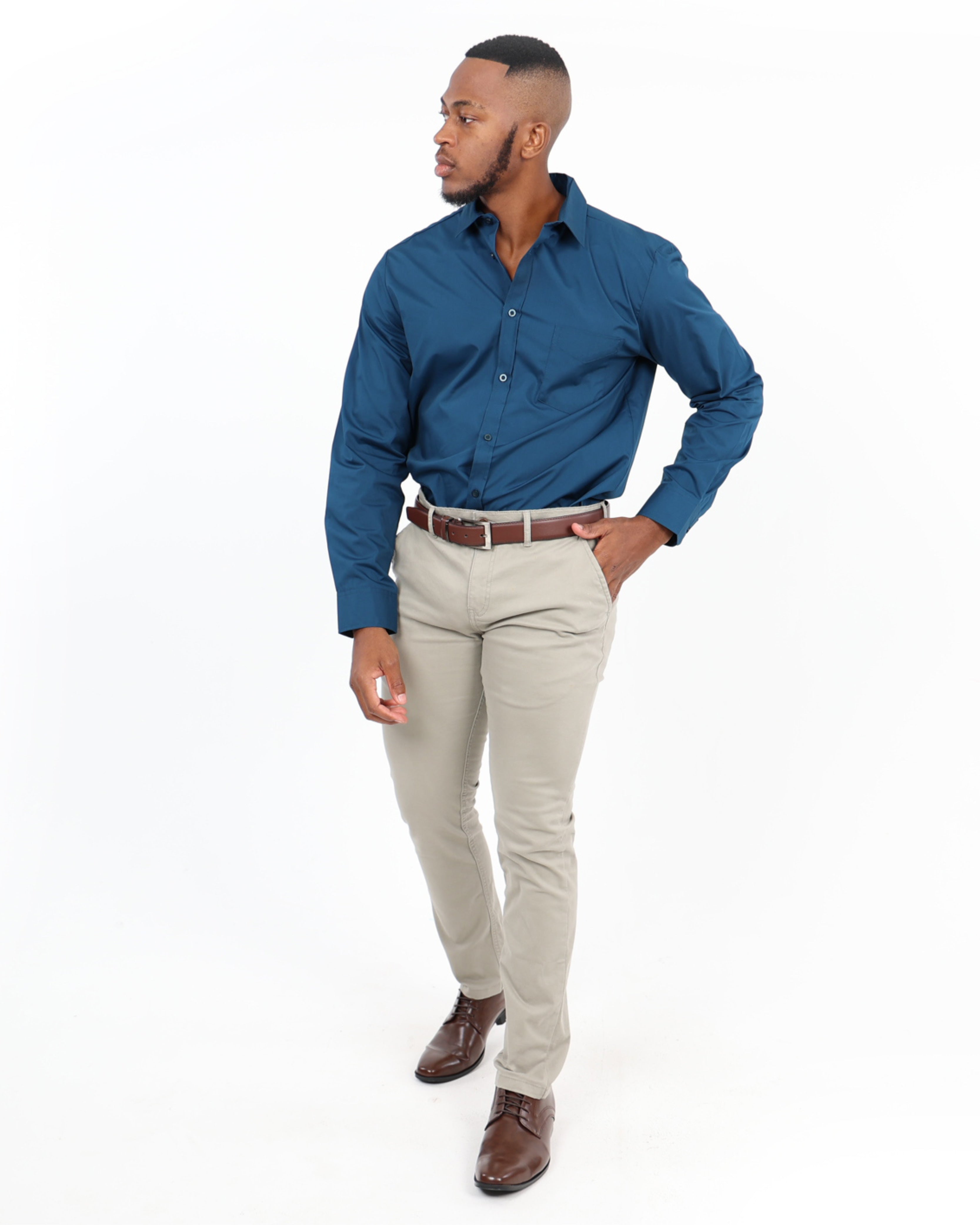 Beige Stretch Skinny Fit Chinos