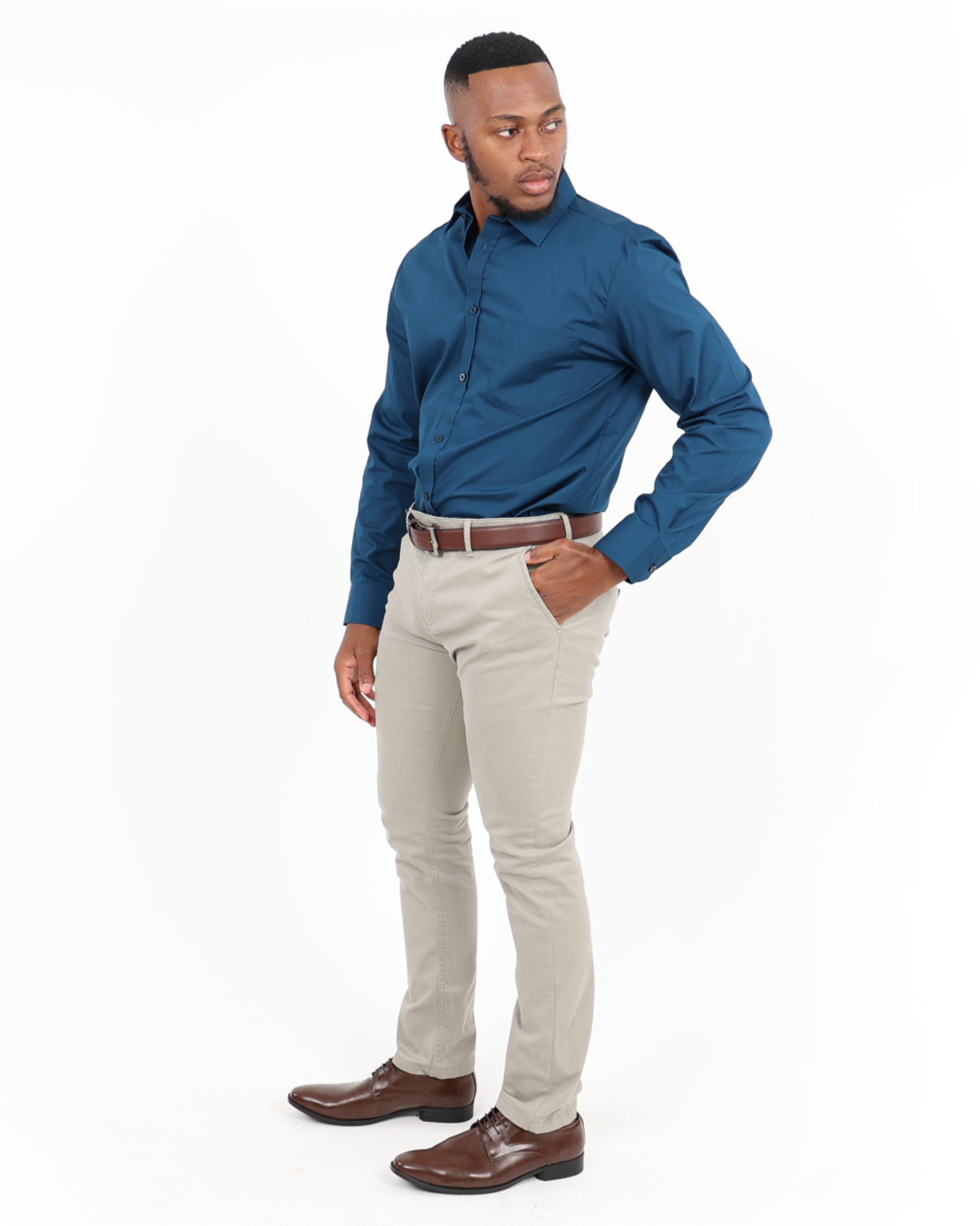 Beige Stretch Skinny Fit Chinos