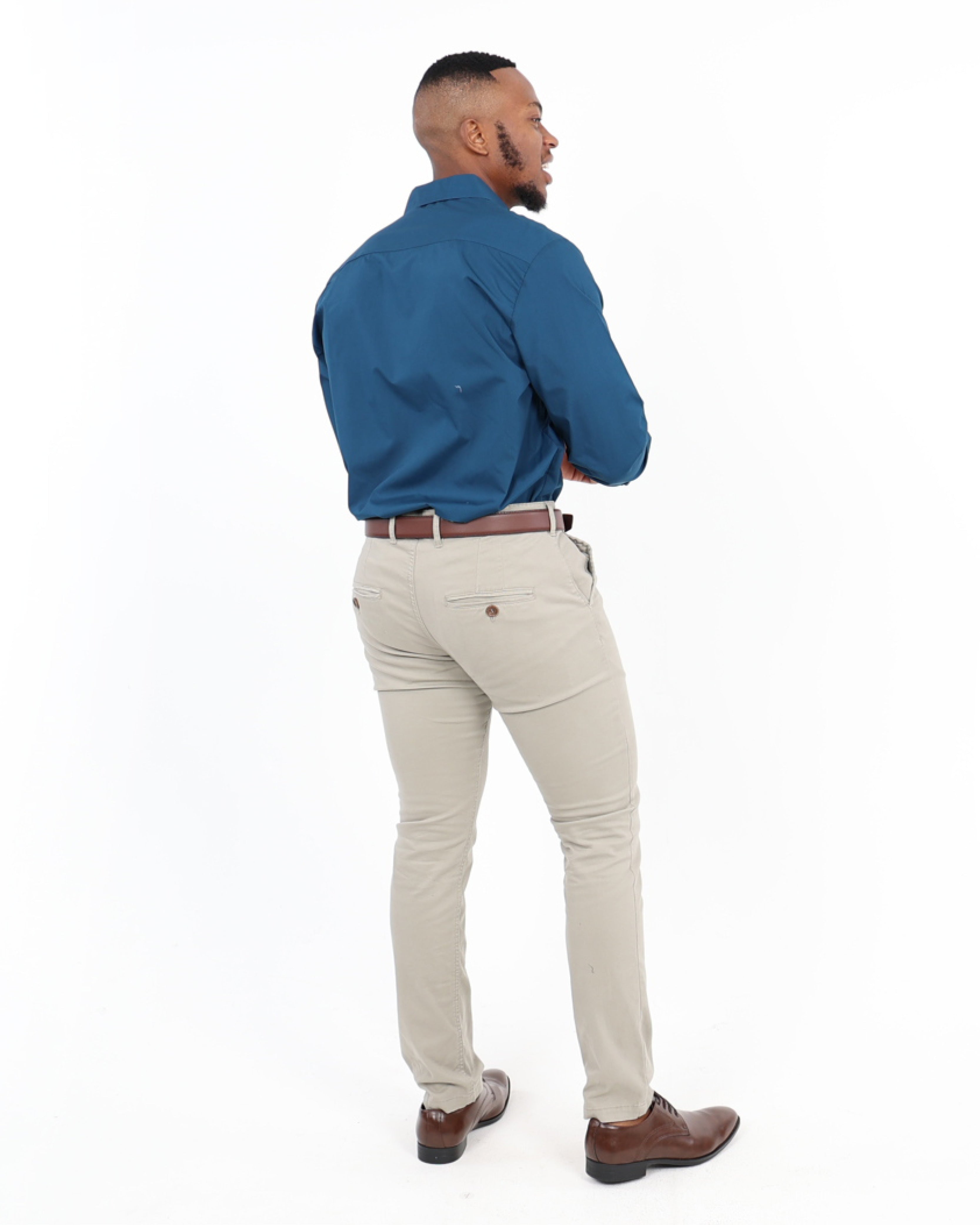 Beige Stretch Skinny Fit Chinos