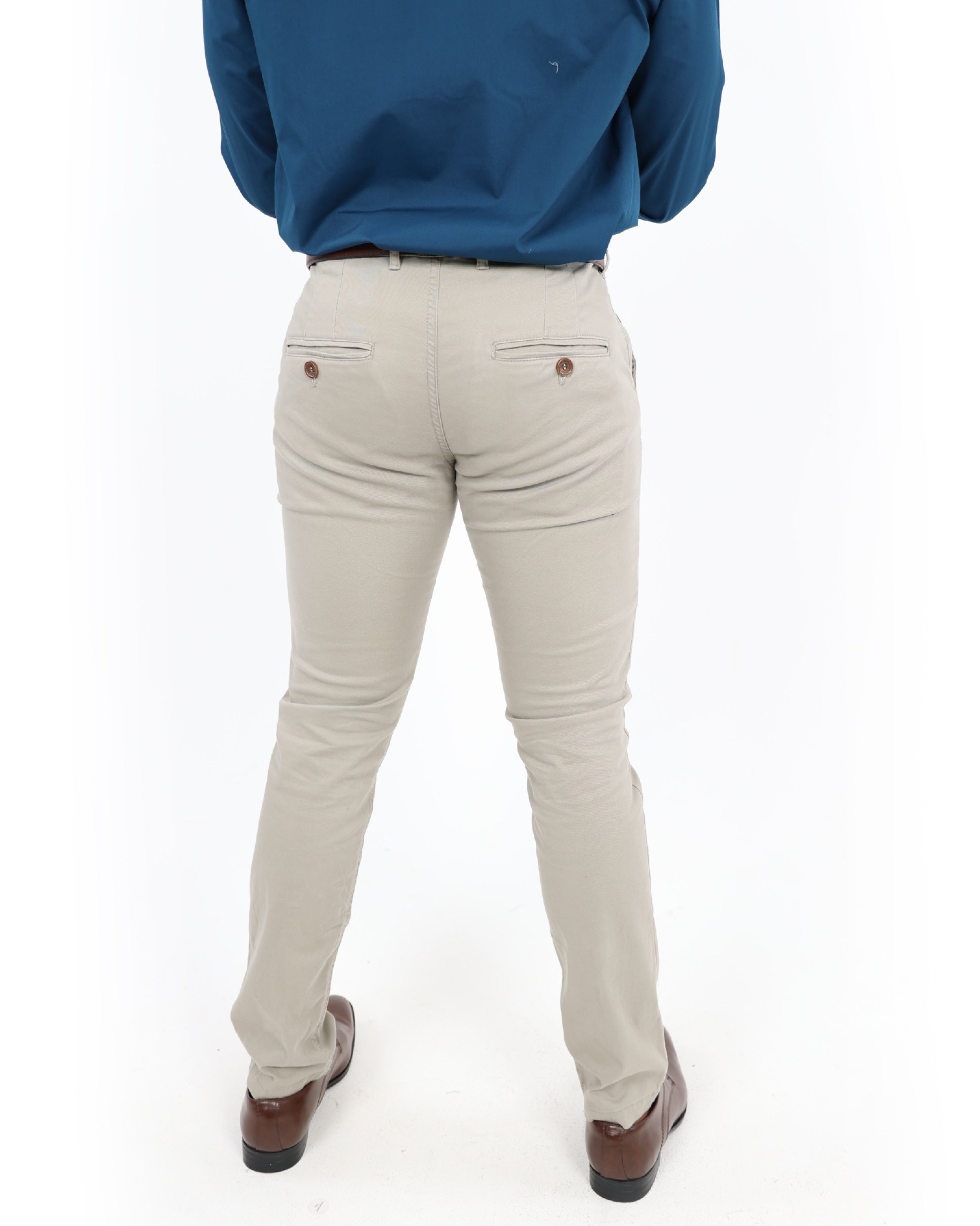 Beige Stretch Skinny Fit Chinos