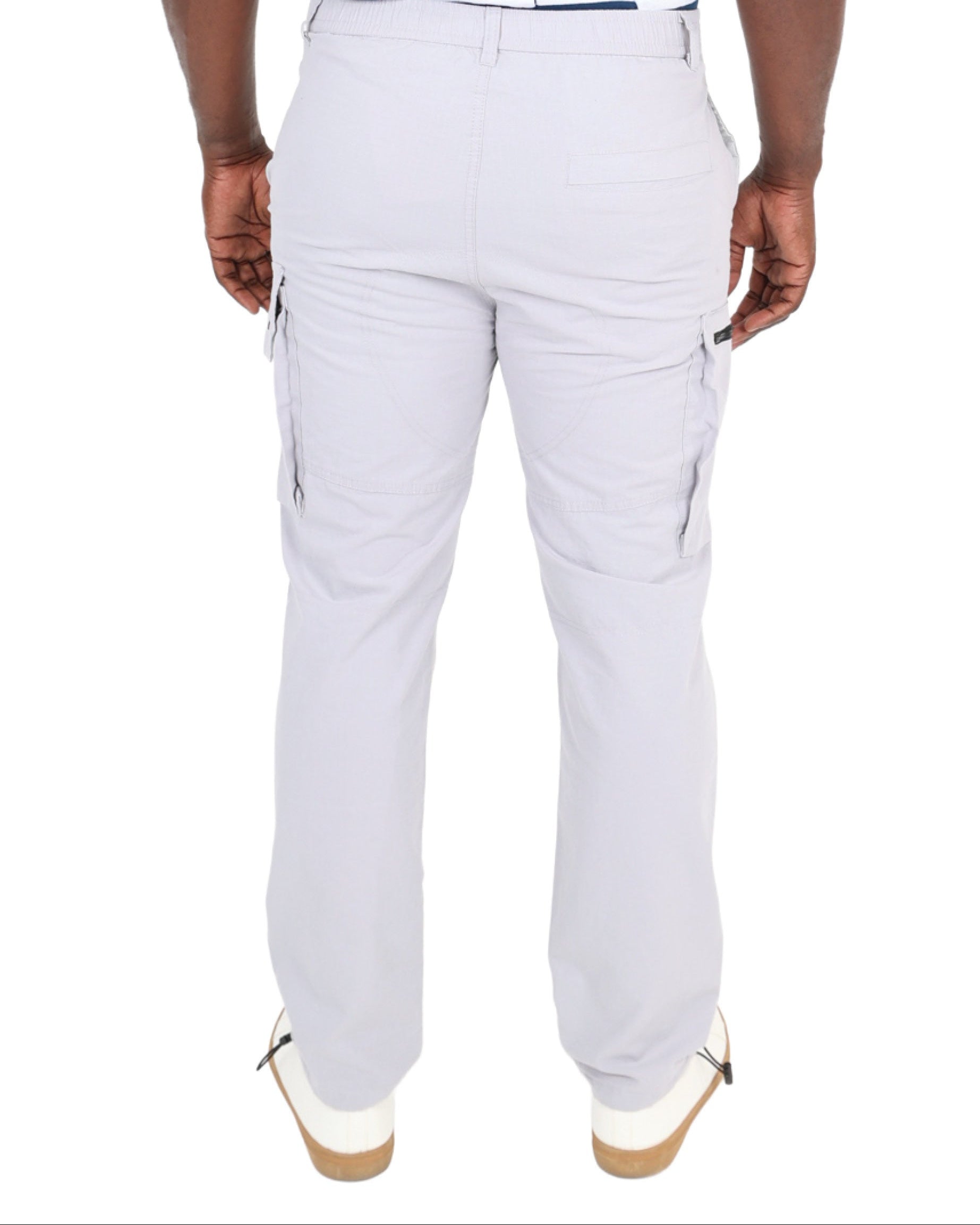 Grey Rip Stop Zipped Cargo Pants