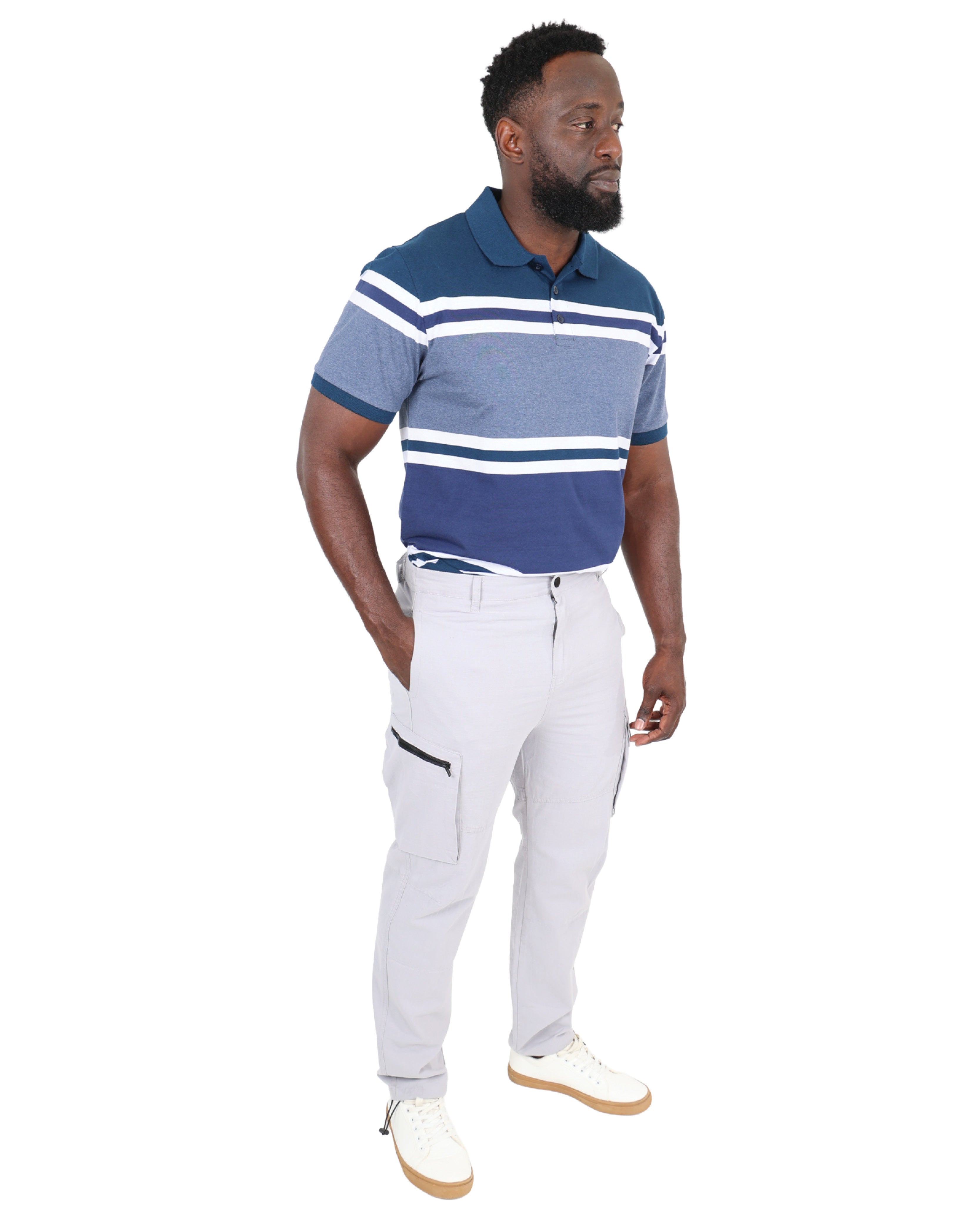 Grey Rip Stop Zipped Cargo Pants