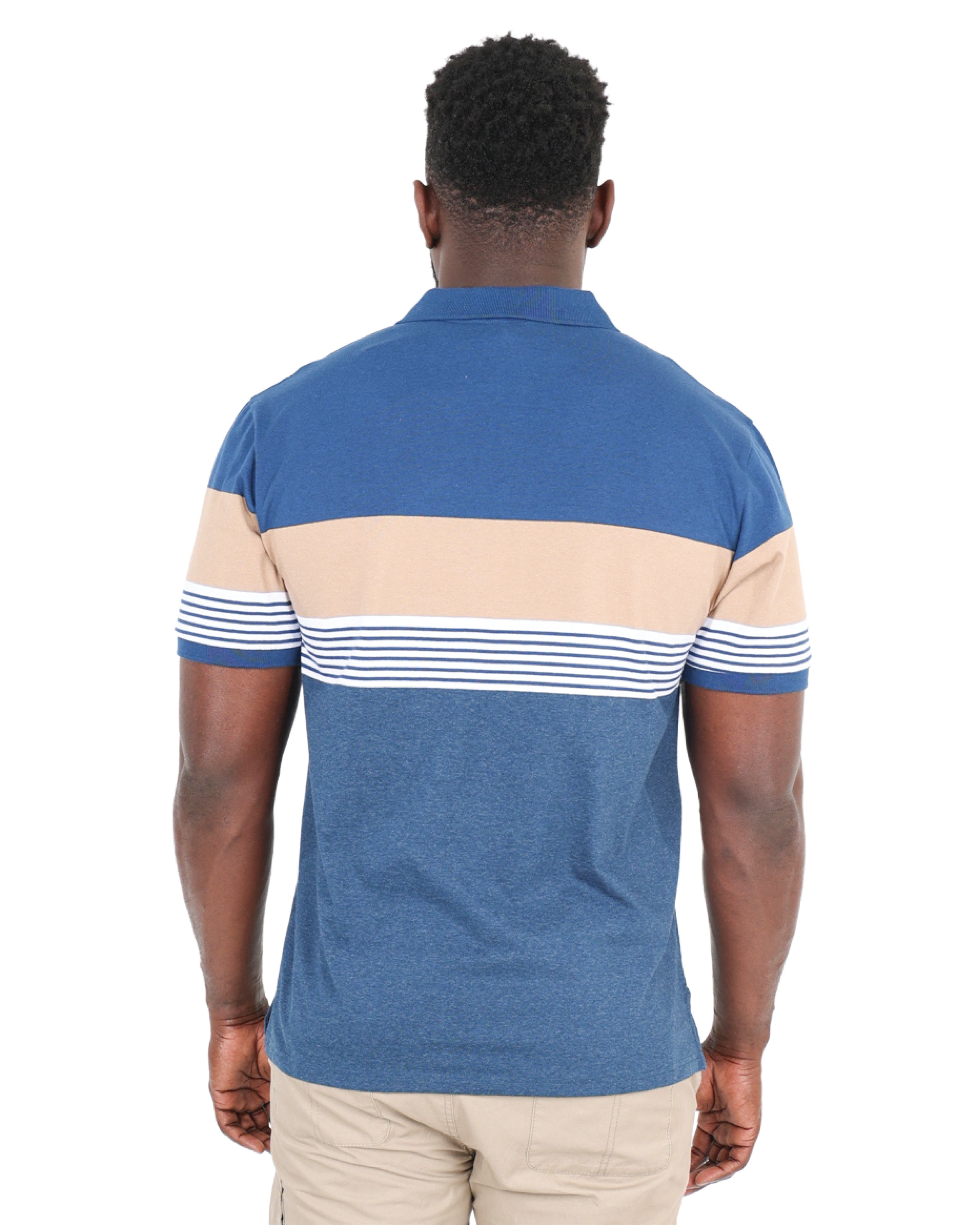 Short Sleeve Teal Stripe Yarn-dyed Golfer