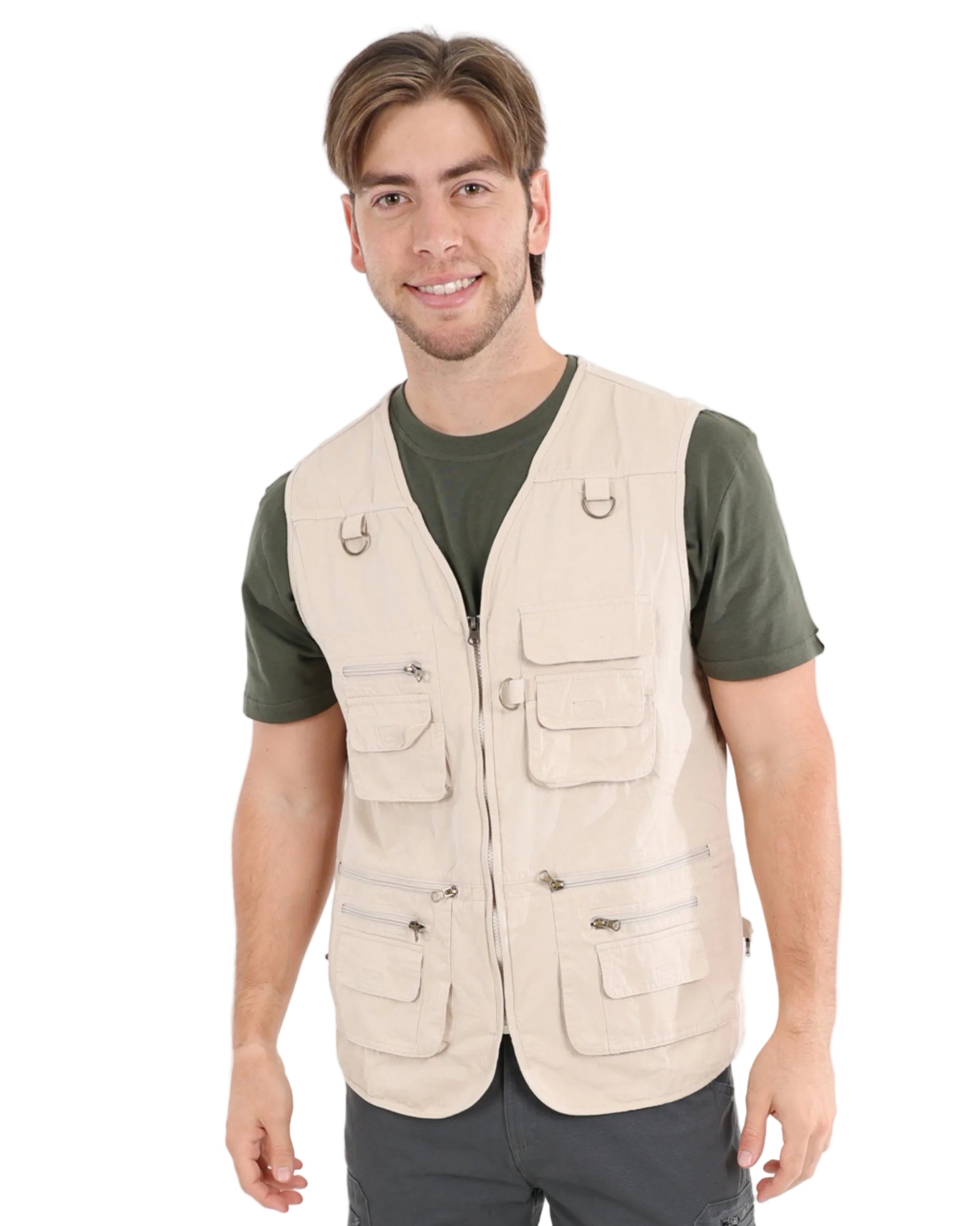 Okavango Sleeveless Stone Multi Pocket Fishing Jacket