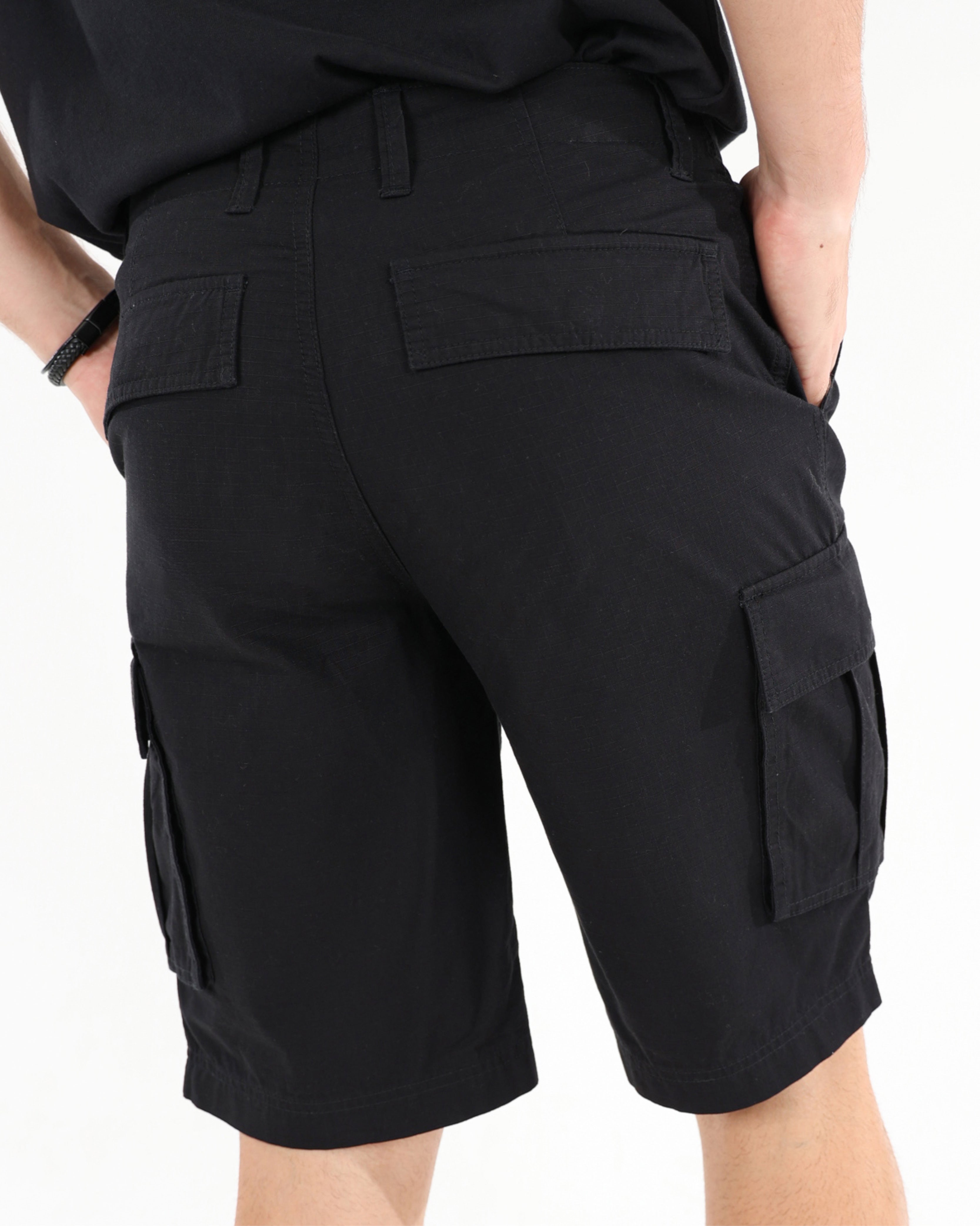 Black Outdoor Ripstop Cargo Shorts