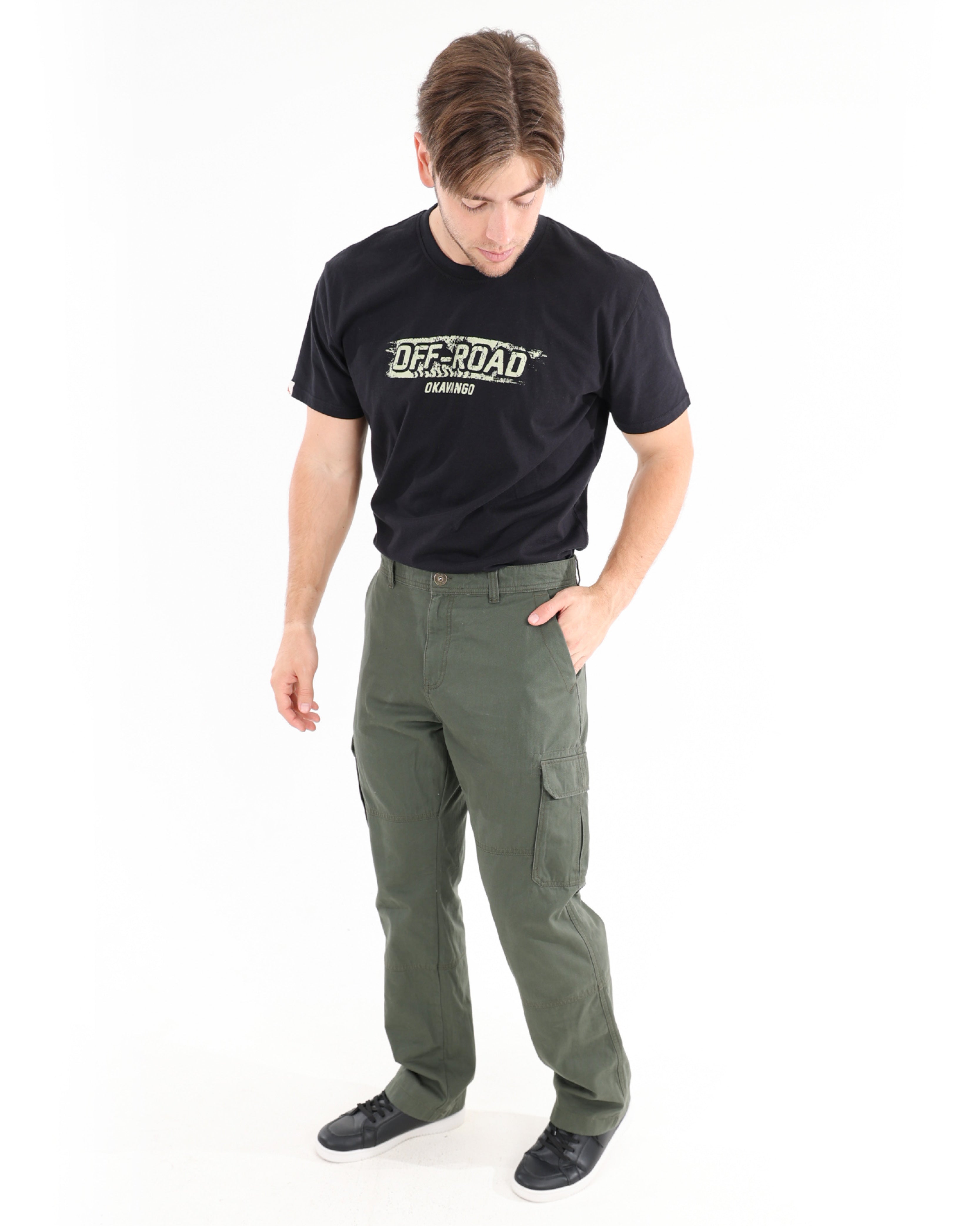 Dark Olive Cotton Cargo Pants