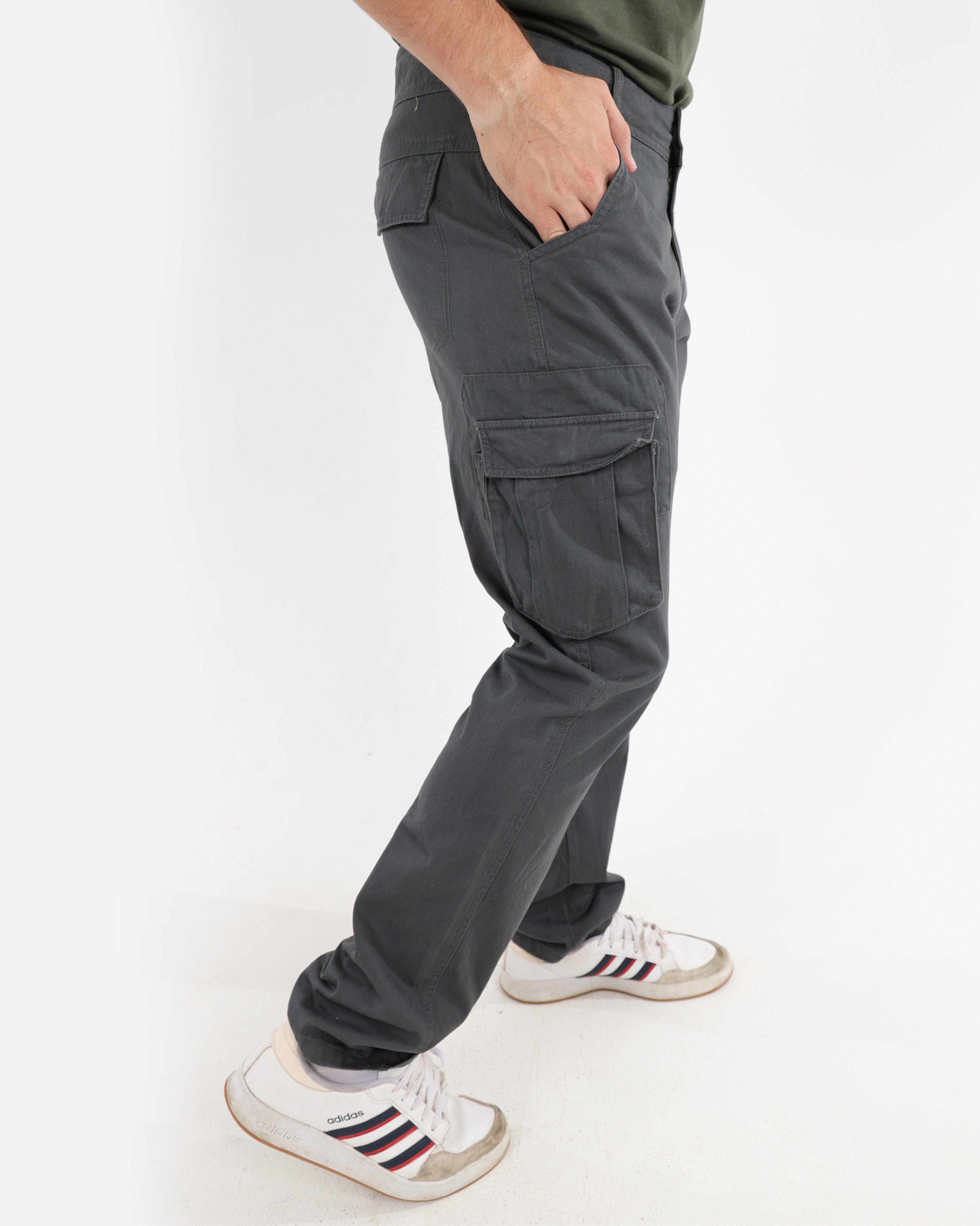 Charcoal Twill Outdoor Cargo Pants