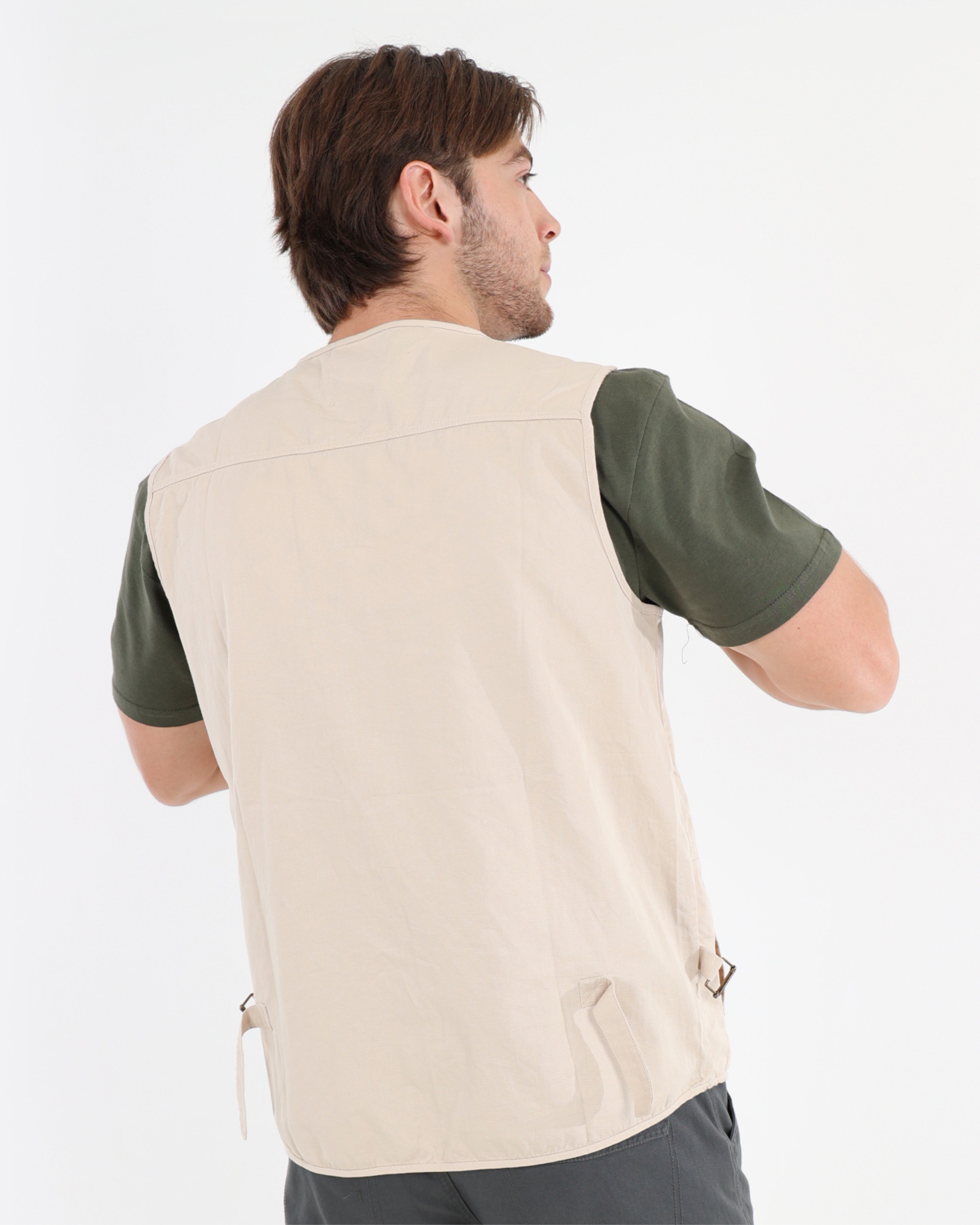 Sleeveless Stone Multi Pocket Fishing Jacket