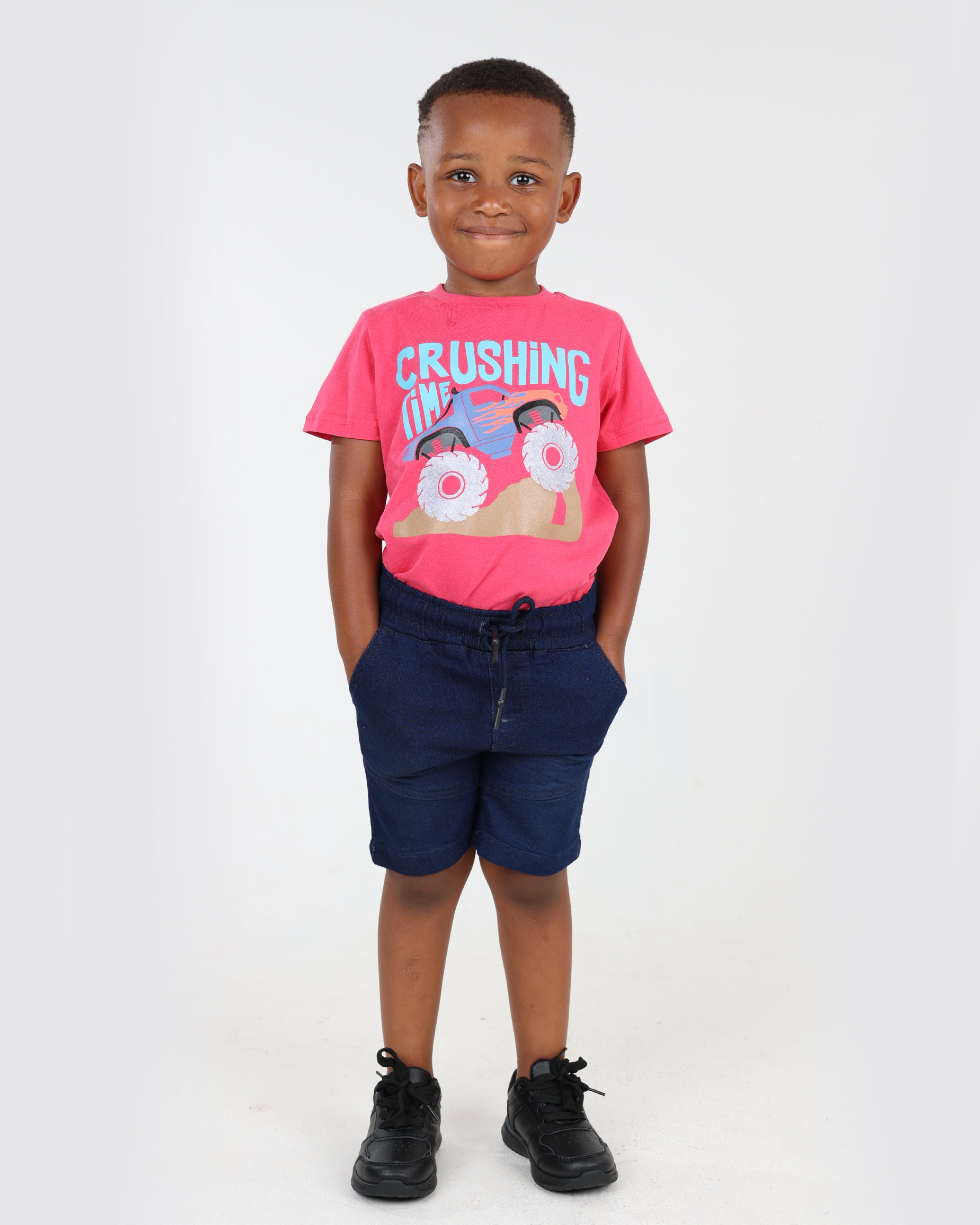 Medium Indigo Soft Touch Slim Fit Denim Shorts