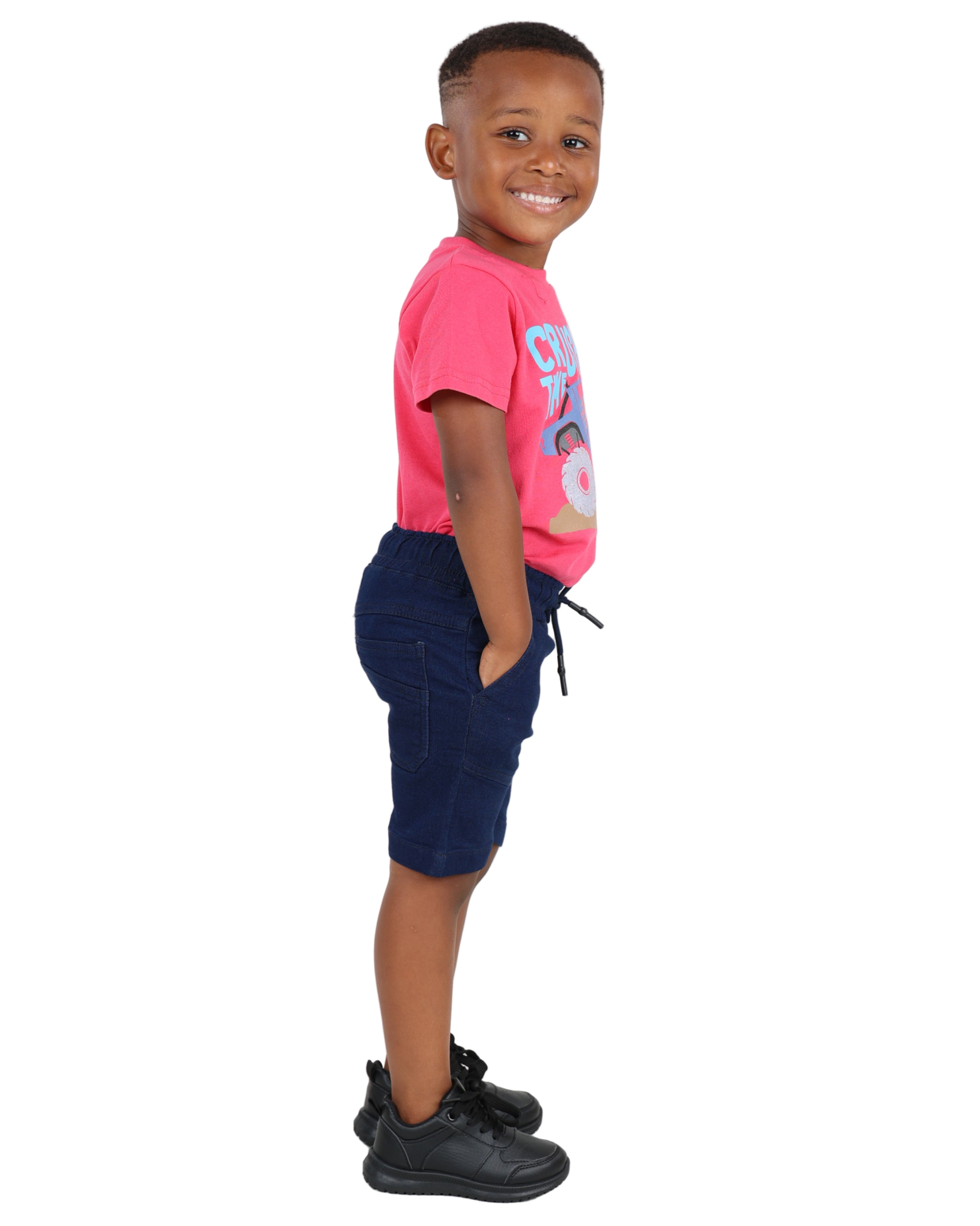 Medium Indigo Soft Touch Slim Fit Denim Shorts