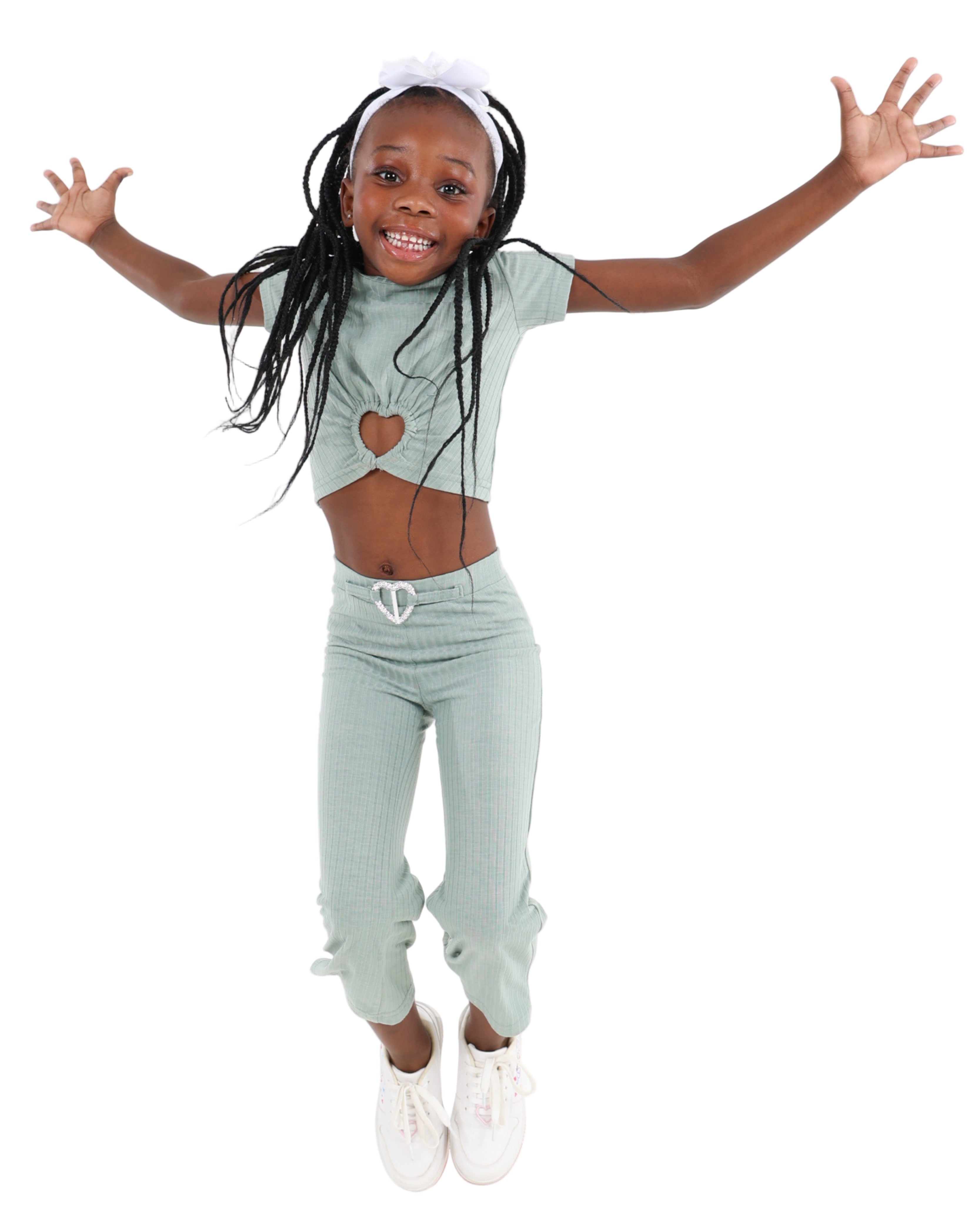 Short Sleeve Ribbed Heart Cut-Out Crop Top