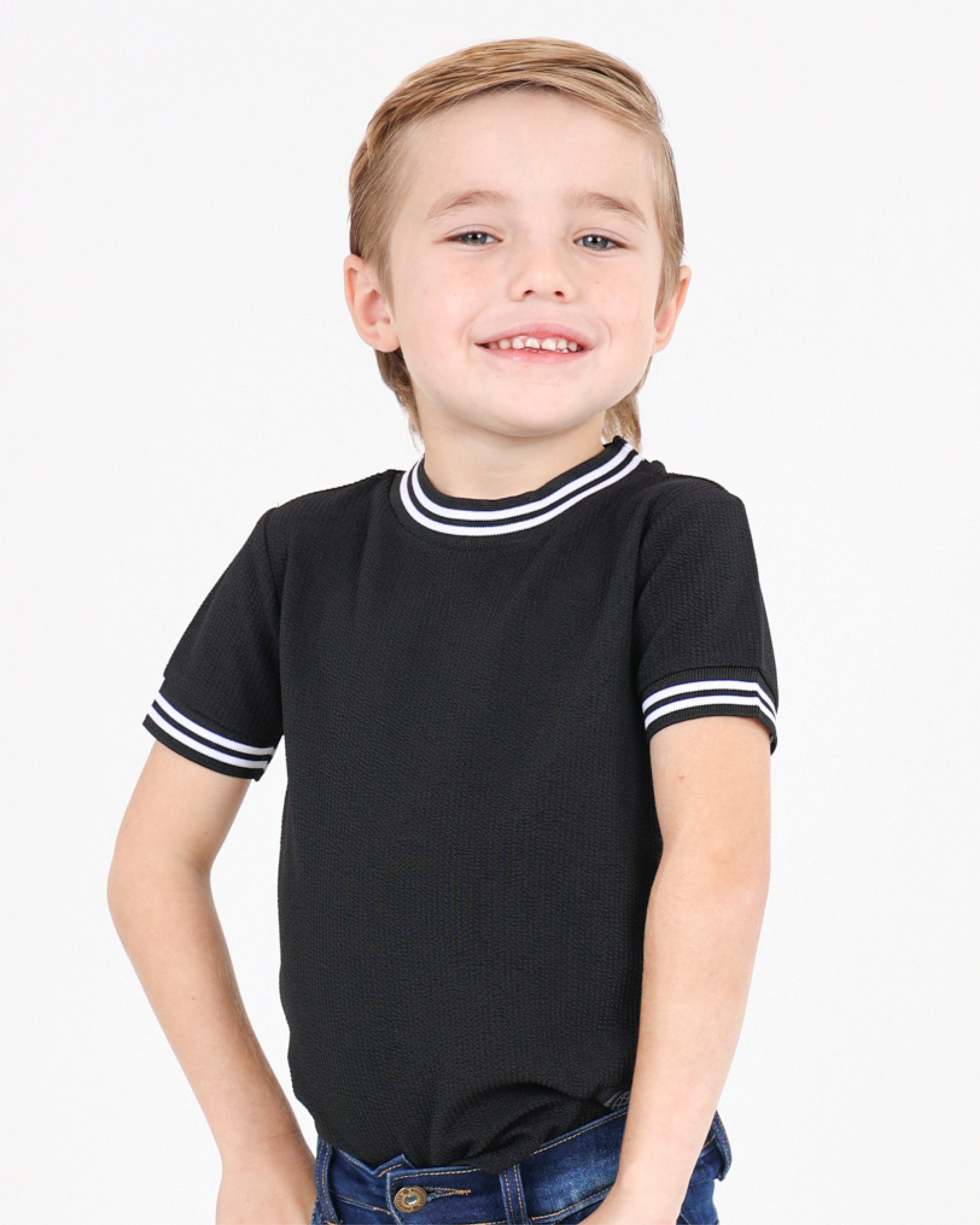 Short Sleeve Textured Ribbed T-Shirt