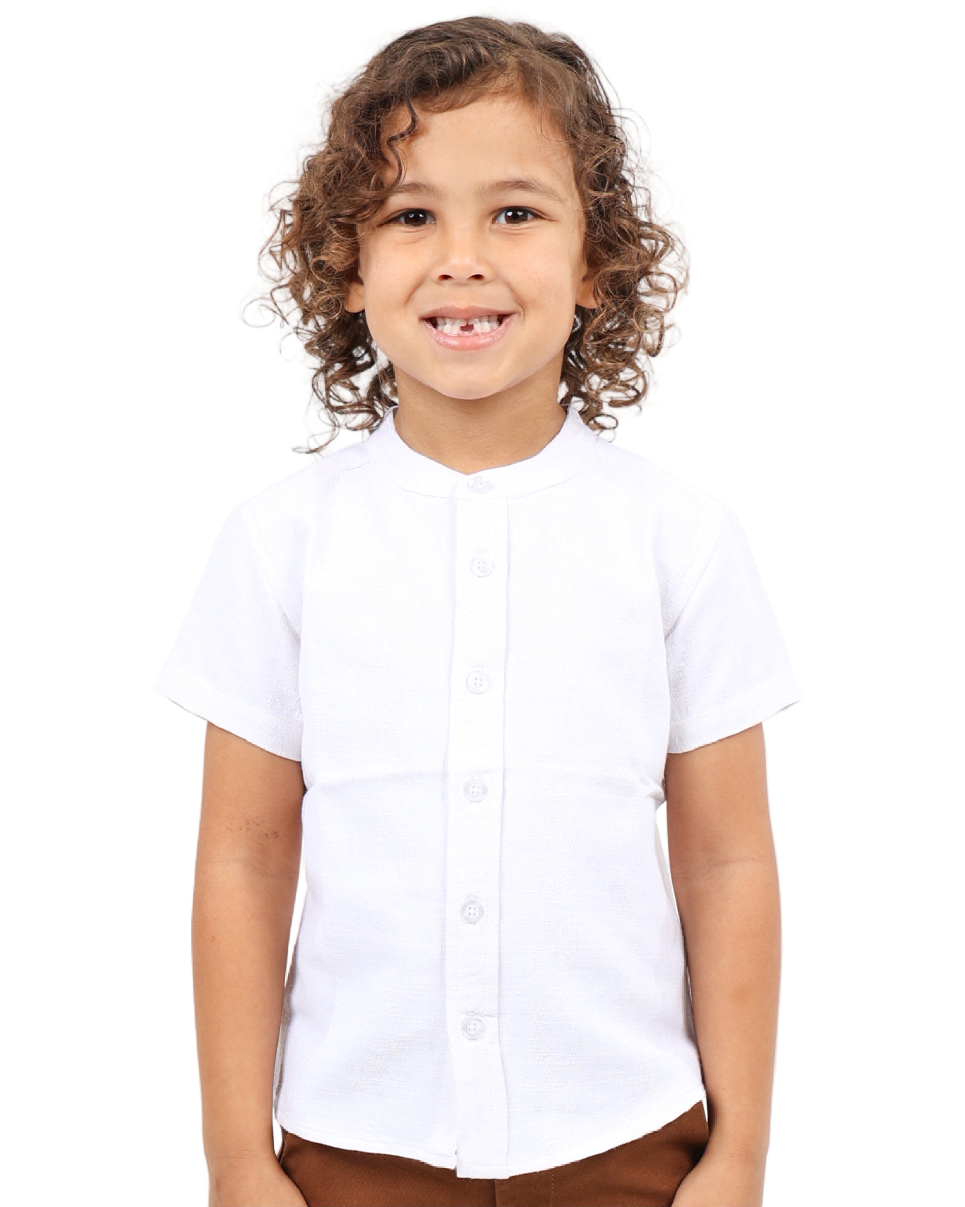 Mandarin Collar Short Sleeve Shirt